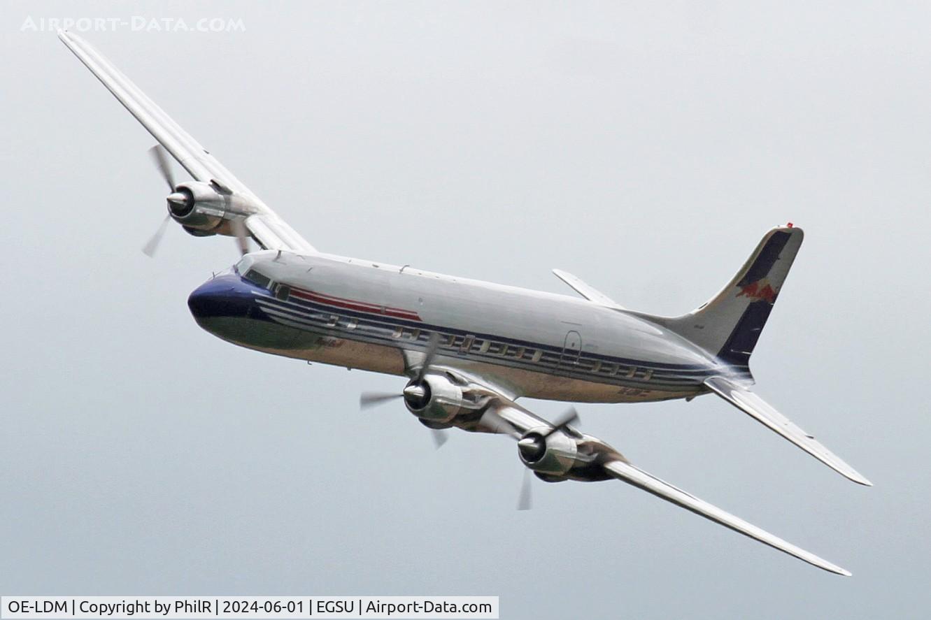 OE-LDM, 1958 Douglas DC-6B C/N 45563, OE-LDM 1958 Douglas DC-6B Red Bull D Day Display Duxford 01.06.24 (14)