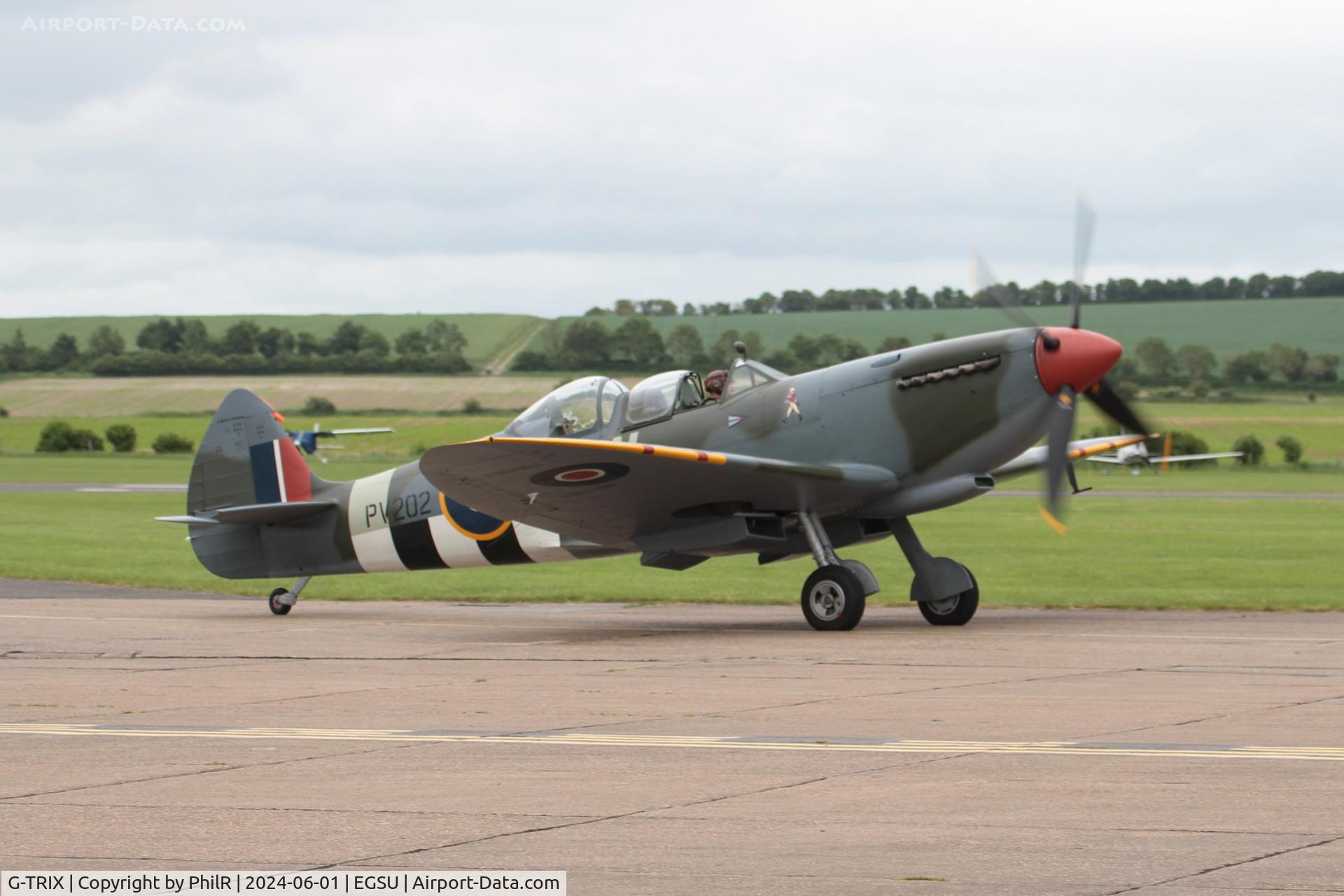G-TRIX, 1944 Supermarine 509 Spitfire TR.IXc C/N CBAF.9590, PV202 (G-TRIX) 1944 VS Spitfire lXT D Day Display Duxford 01.06.24