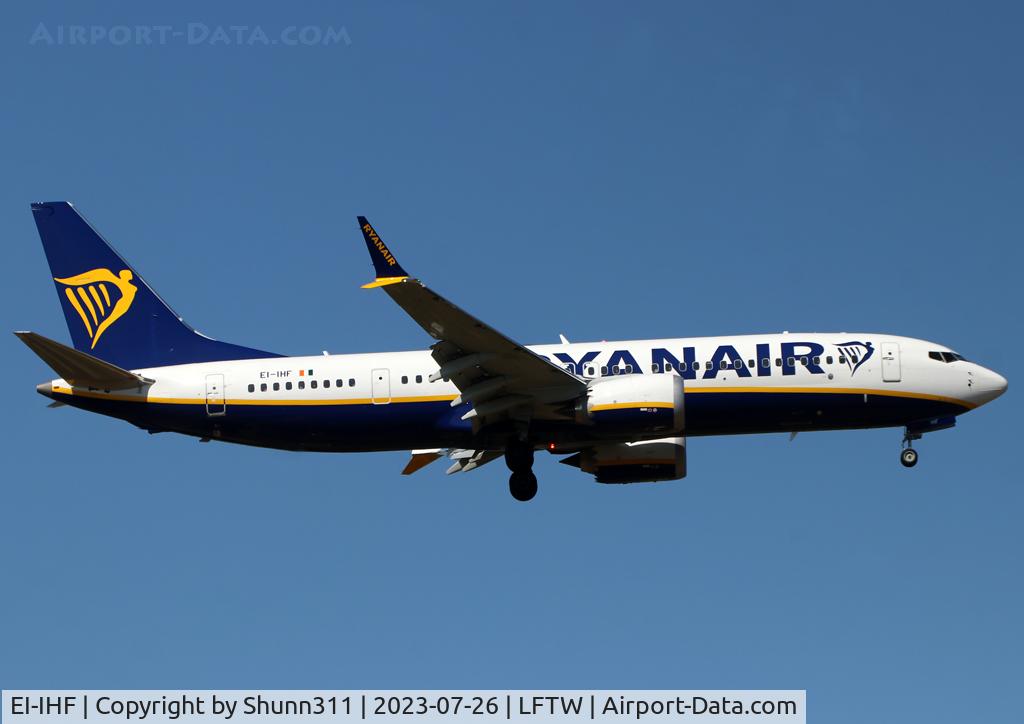 EI-IHF, 2023 Boeing 737-8 MAX 200 C/N 62357, Landing rwy 36