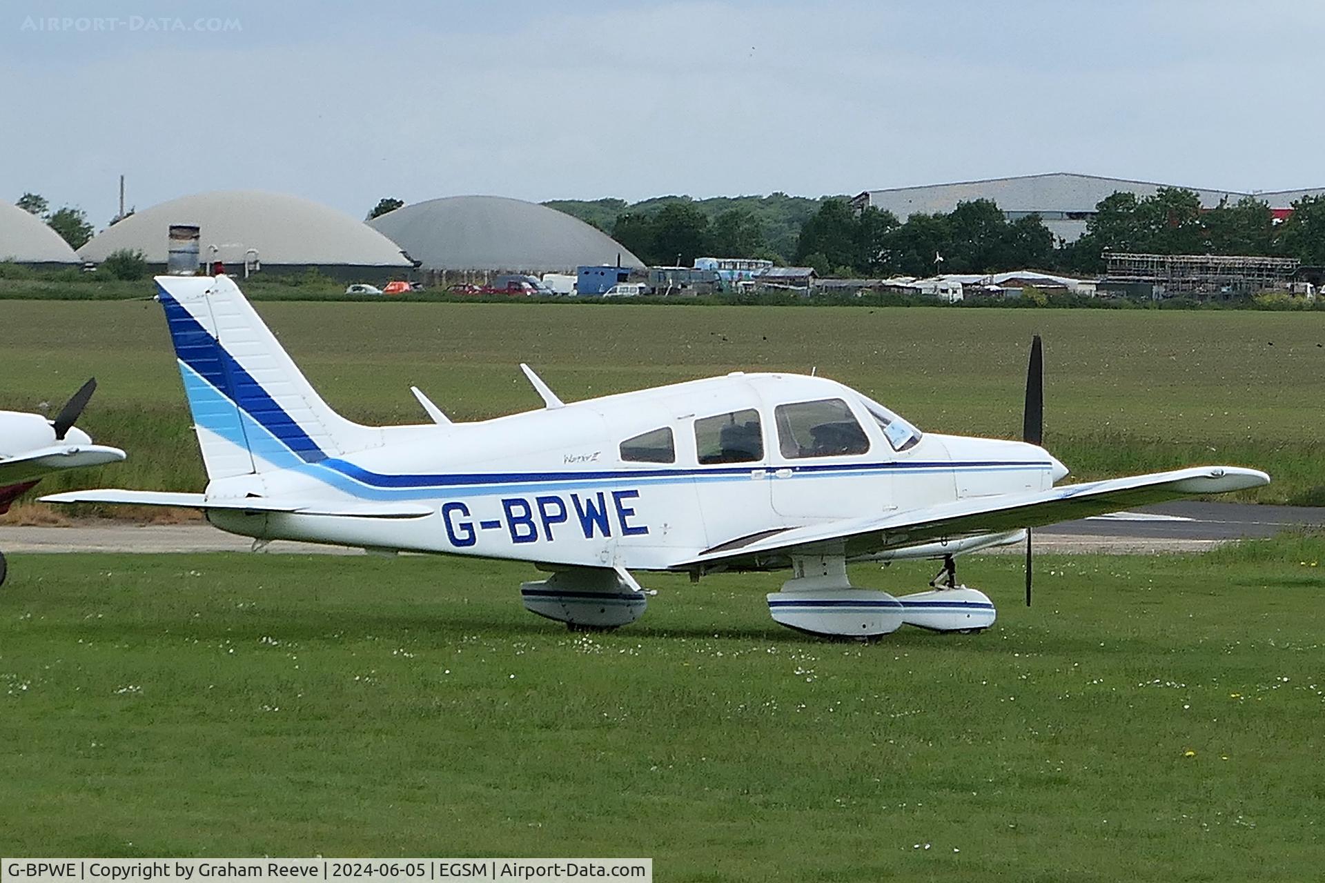 G-BPWE, 1981 Piper PA-28-161 Cherokee Warrior II C/N 28-8116143, Parked at Beccles.