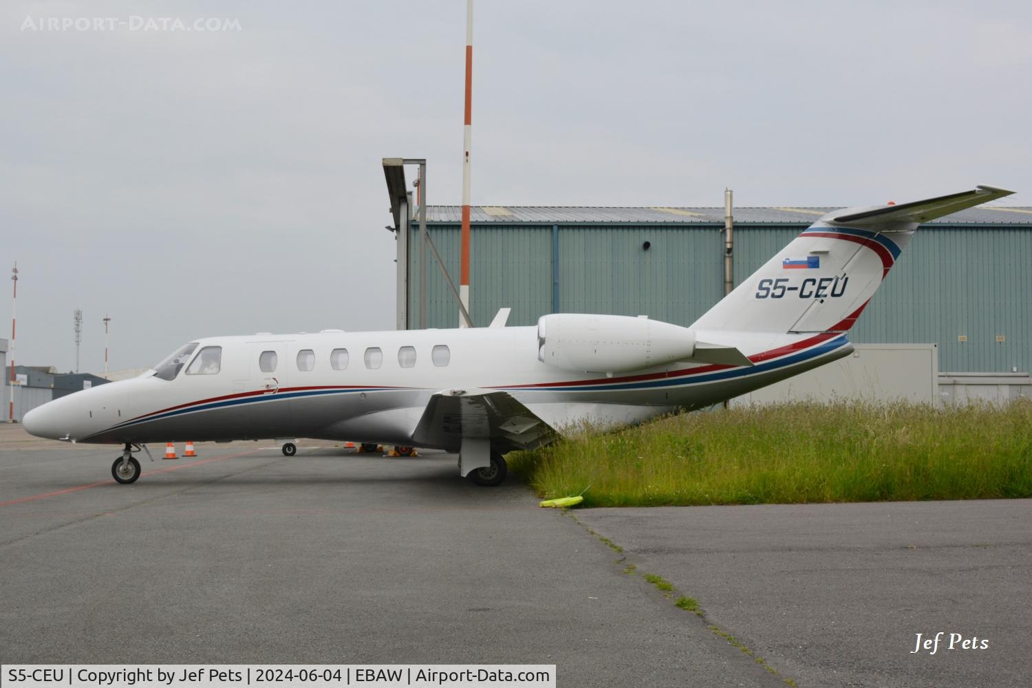 S5-CEU, 2008 Cessna 525A CitationJet CJ2+ C/N 525A-0387, S5-CEU at Antwerp Airport.