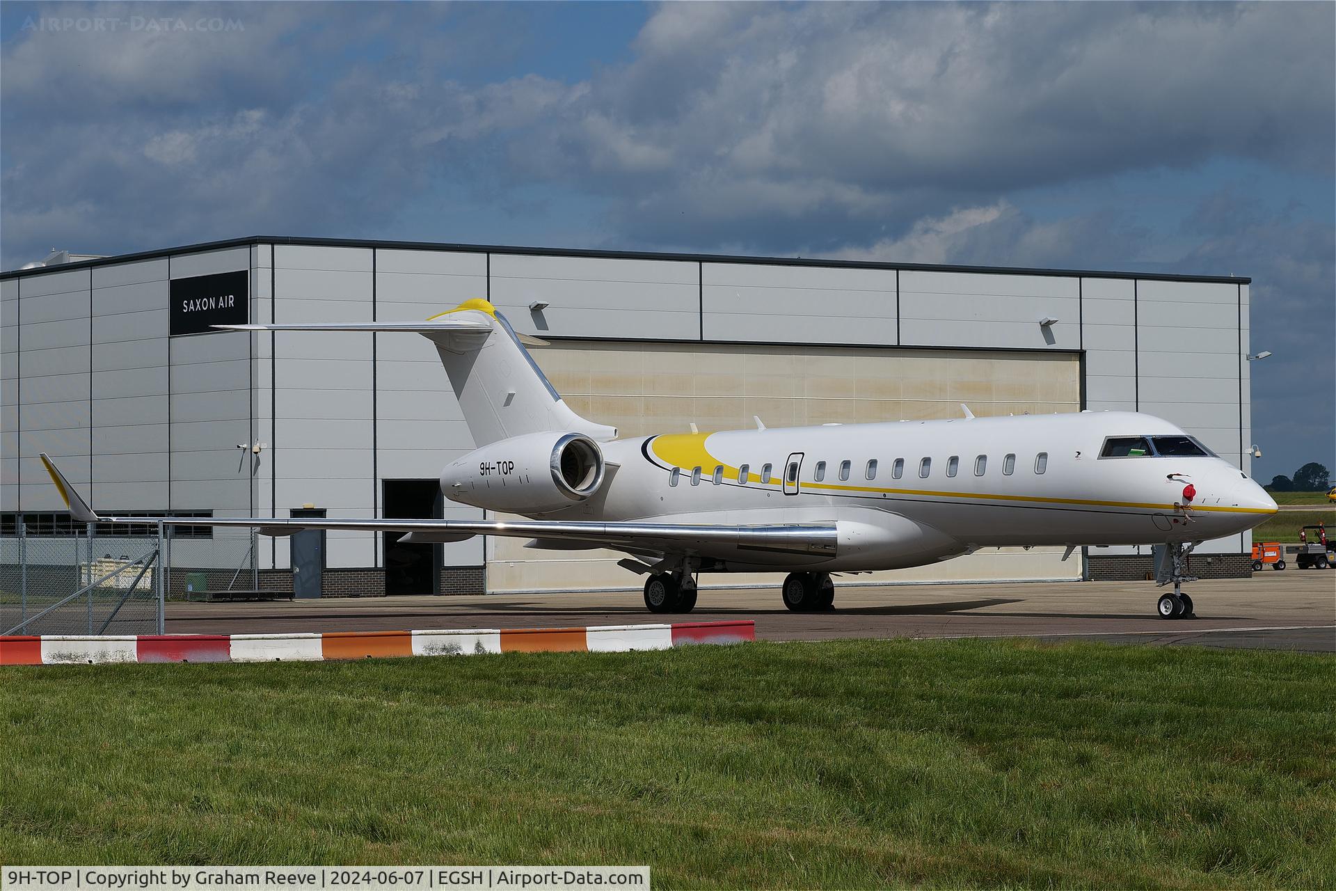 9H-TOP, 2017 Bombardier BD-700-1A10 Global 6000 C/N 9766, Parked at Norwich.
