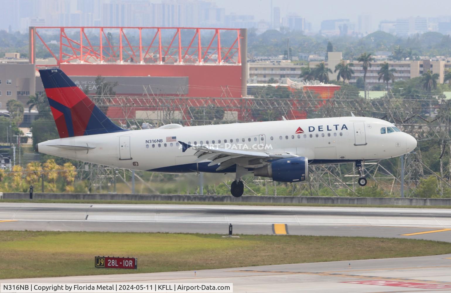 N316NB, 2000 Airbus A319-114 C/N 1249, DAL A319 zx RDU-FLL