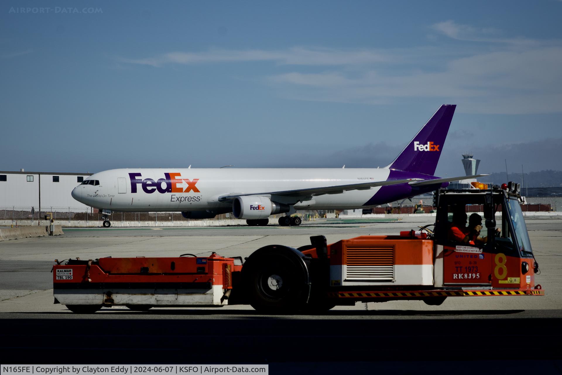 N165FE, 2018 Boeing 767-3S2F C/N 62500, SFO 2024.