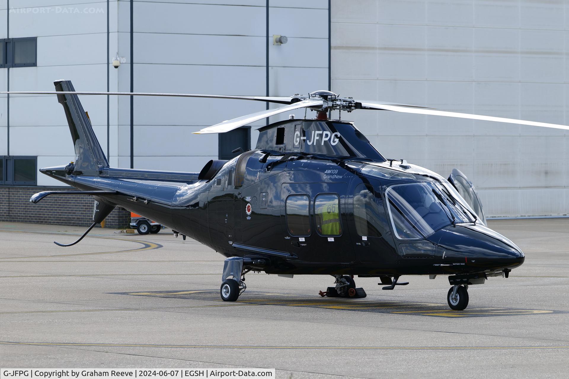 G-JFPG, 2022 Leonardo AW-109SP Grand New C/N 22438, Parked at Norwich.
