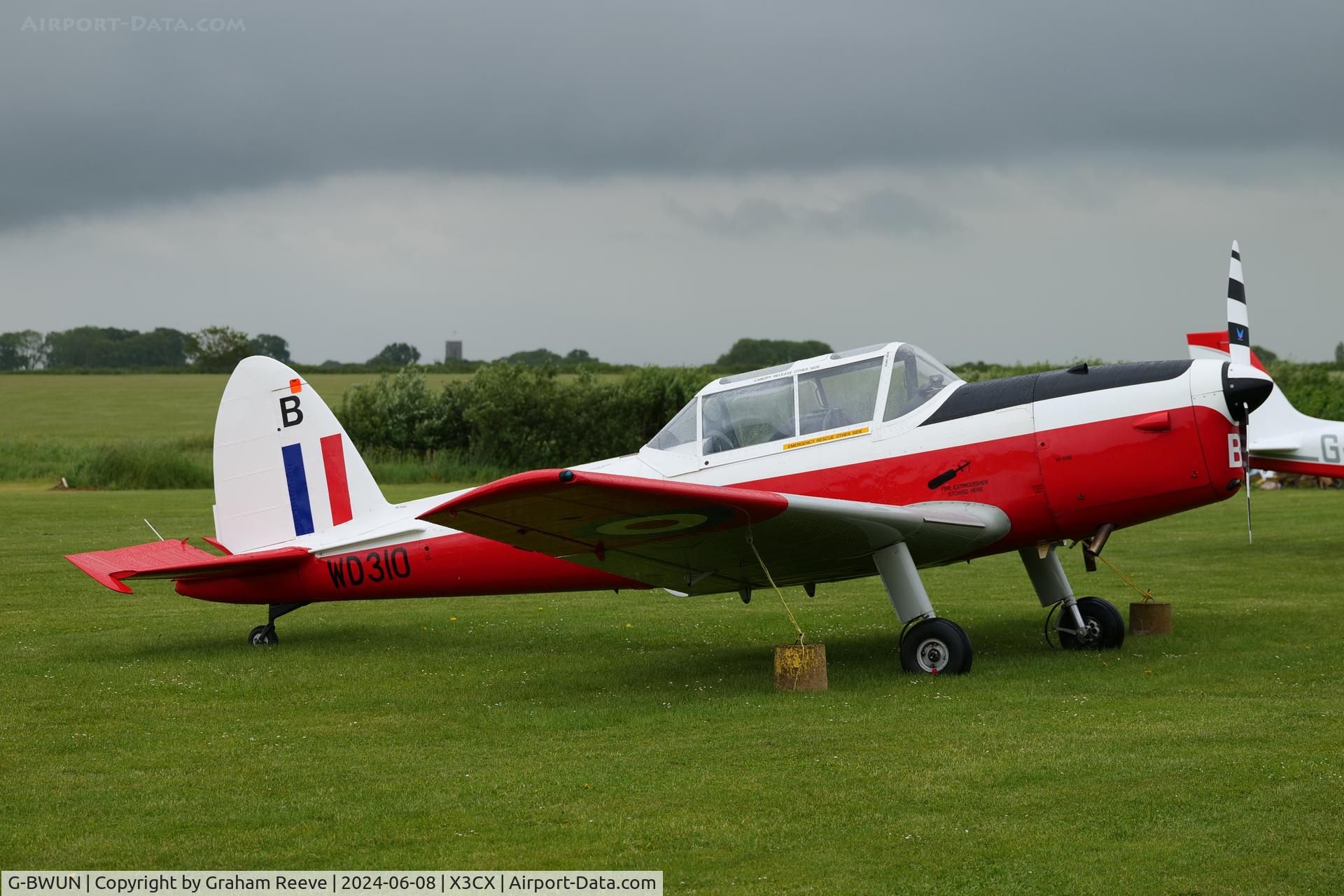 G-BWUN, 1951 De Havilland DHC-1 Chipmunk T.10 C/N C1/0253, Parked at Northrepps.