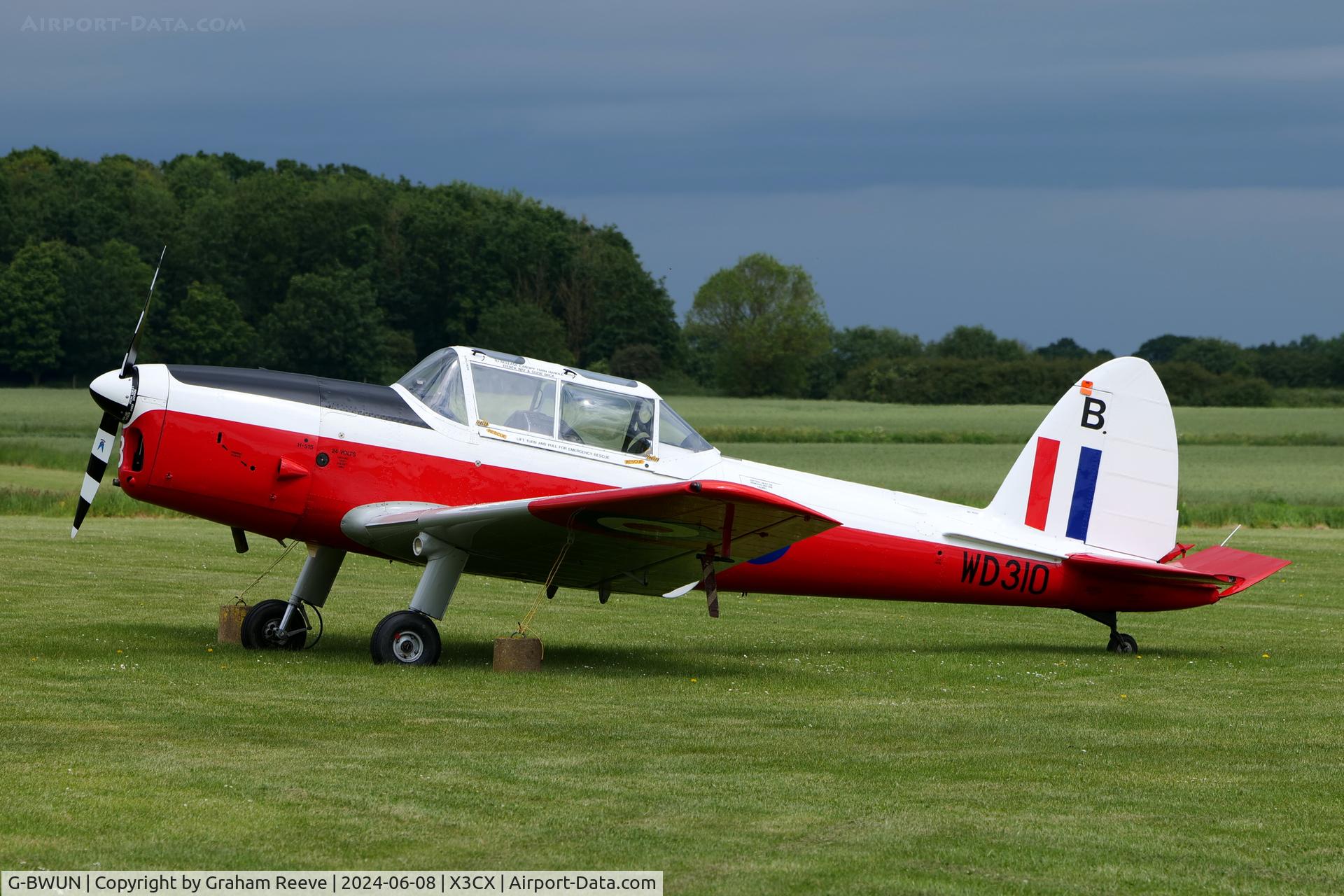 G-BWUN, 1951 De Havilland DHC-1 Chipmunk T.10 C/N C1/0253, Parked at Northrepps.