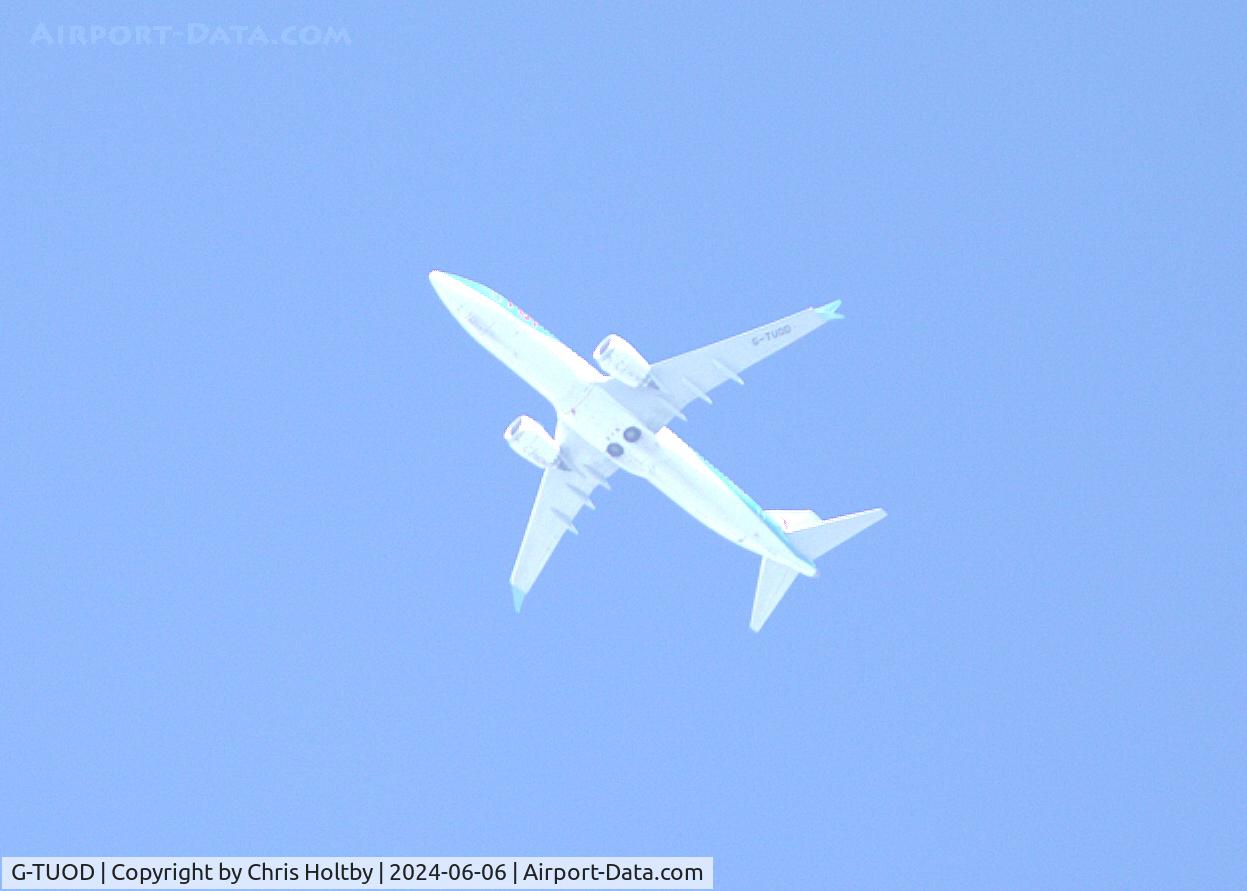 G-TUOD, 2023 Boeing 737-8 C/N 44662, Over Worthing, w Sussex