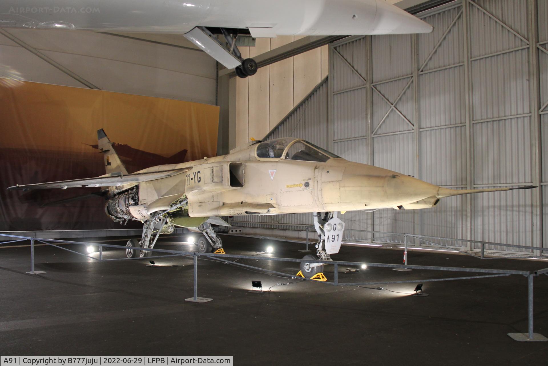 A91, Sepecat Jaguar A C/N A91, on display at Le Bourget Museum