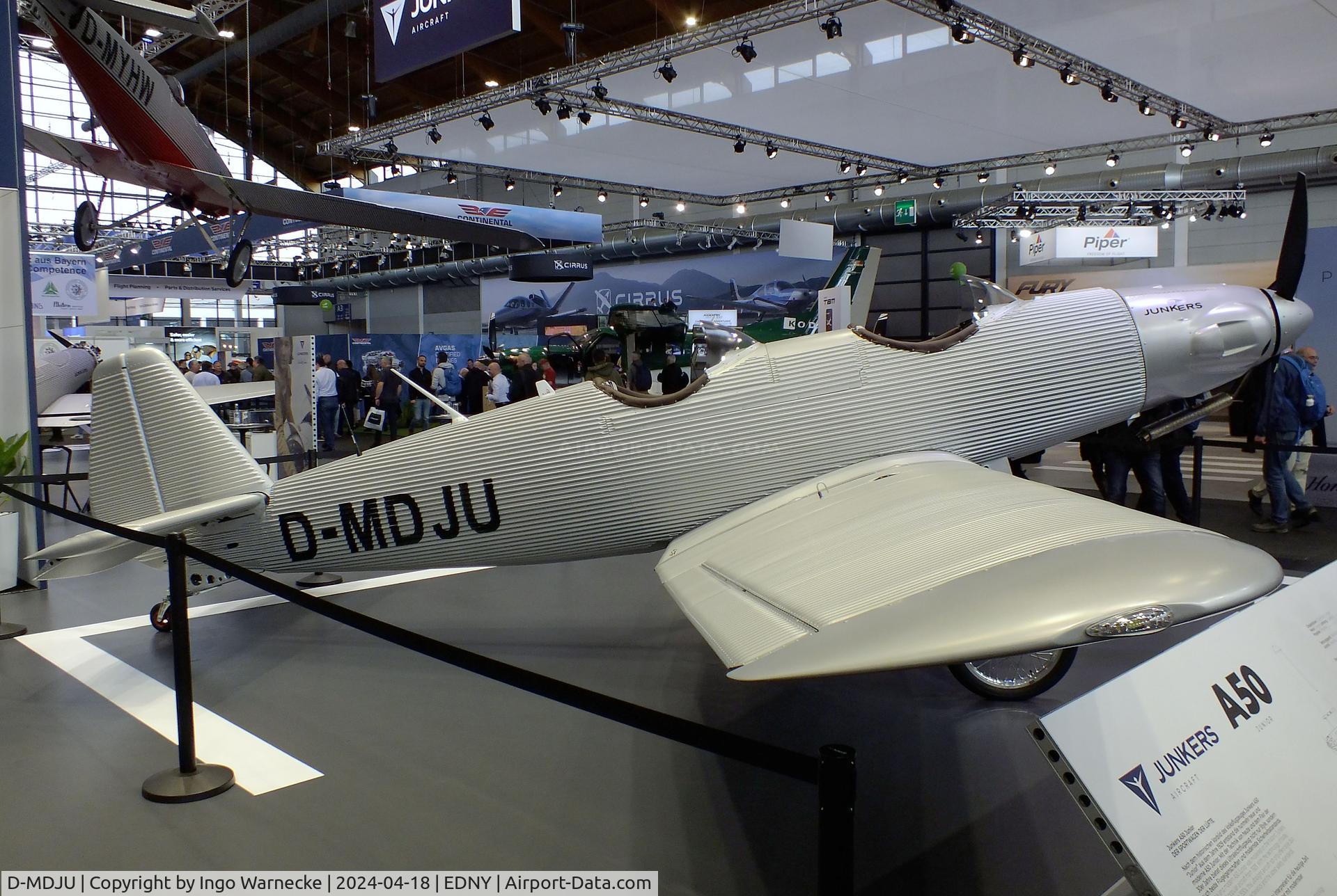 D-MDJU, 2021 Junkers Flugzeugwerke AG A50ci Replica C/N 001, Junkers Flugzeugwerke A 50 ci Junior replica at the AERO 2024, Friedrichshafen