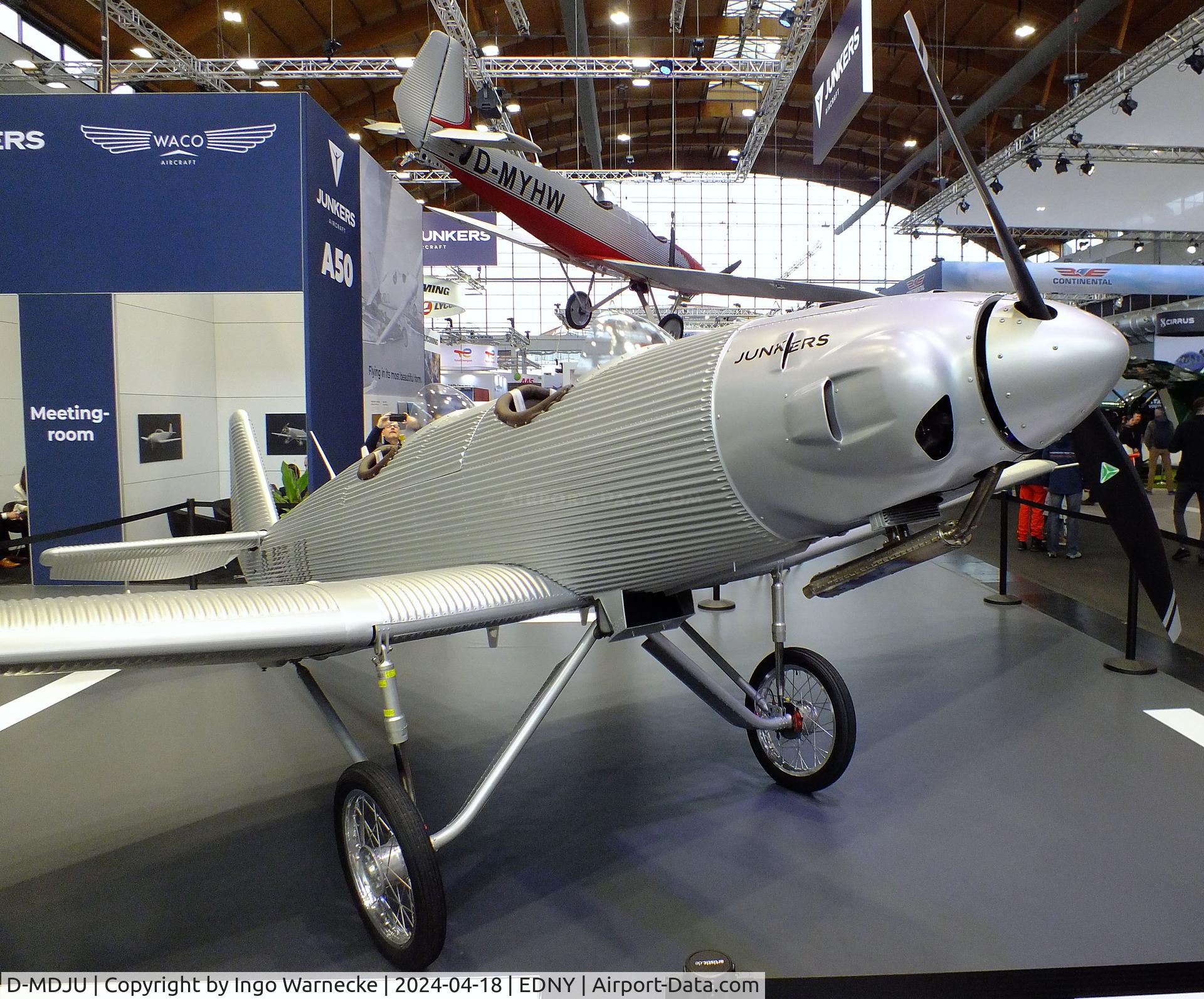 D-MDJU, 2021 Junkers Flugzeugwerke AG A50ci Replica C/N 001, Junkers Flugzeugwerke A 50 ci Junior replica at the AERO 2024, Friedrichshafen