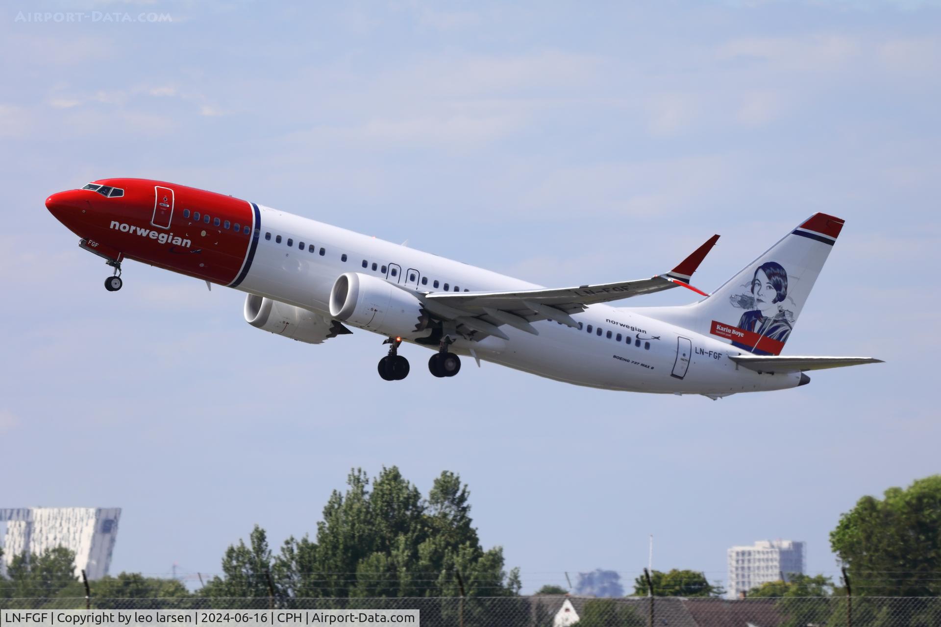LN-FGF, 2022 Boeing 737-8 MAX C/N 43324, Copenhagen 16.6.2024