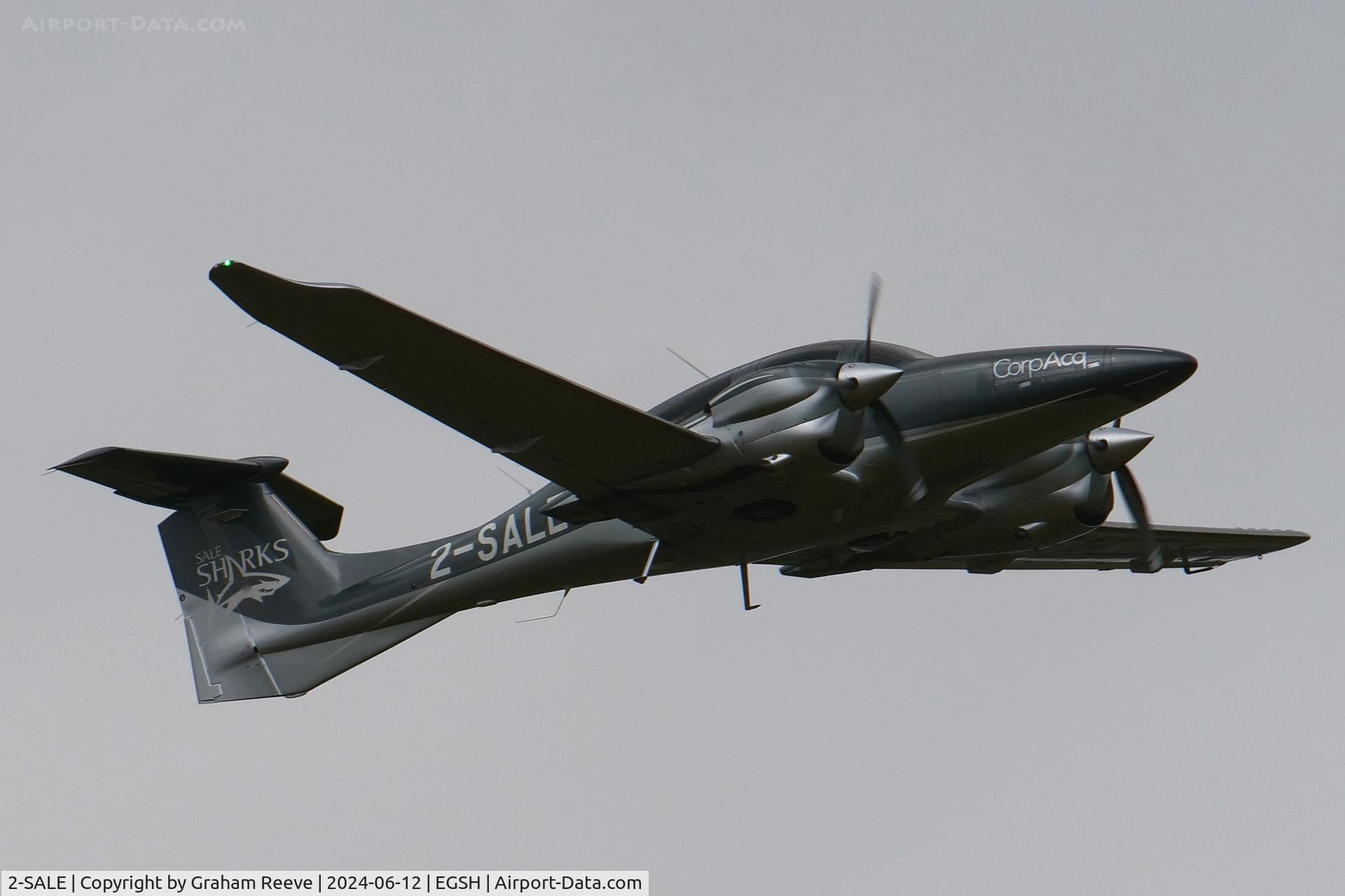 2-SALE, 2017 Diamond DA-62 C/N 62.069, Departing from Norwich.