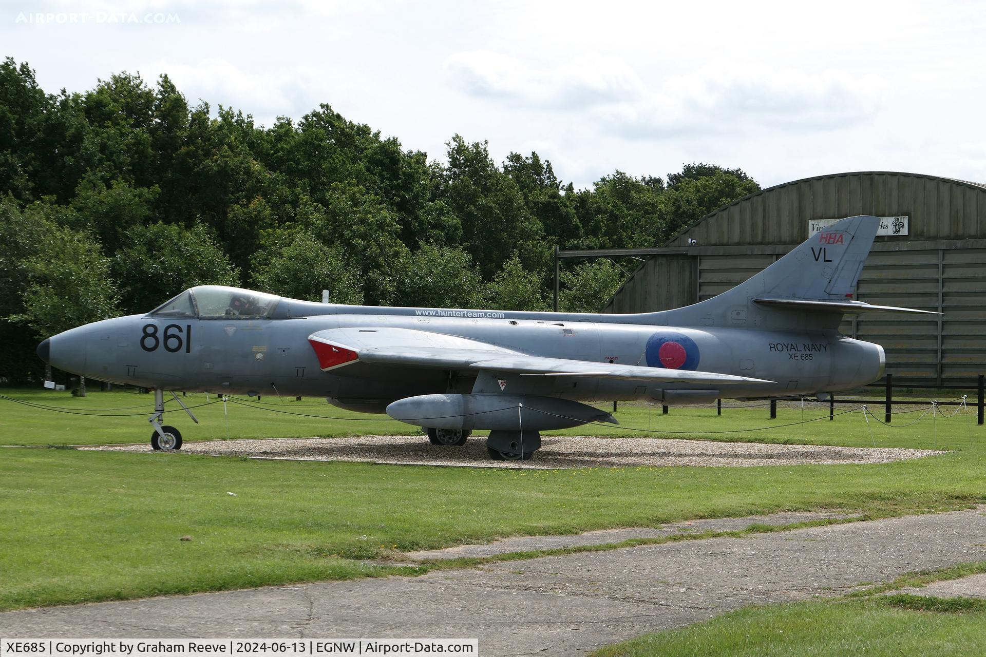 XE685, 1955 Hawker Hunter GA.11 C/N HABL-003028, On display at Wickenby.