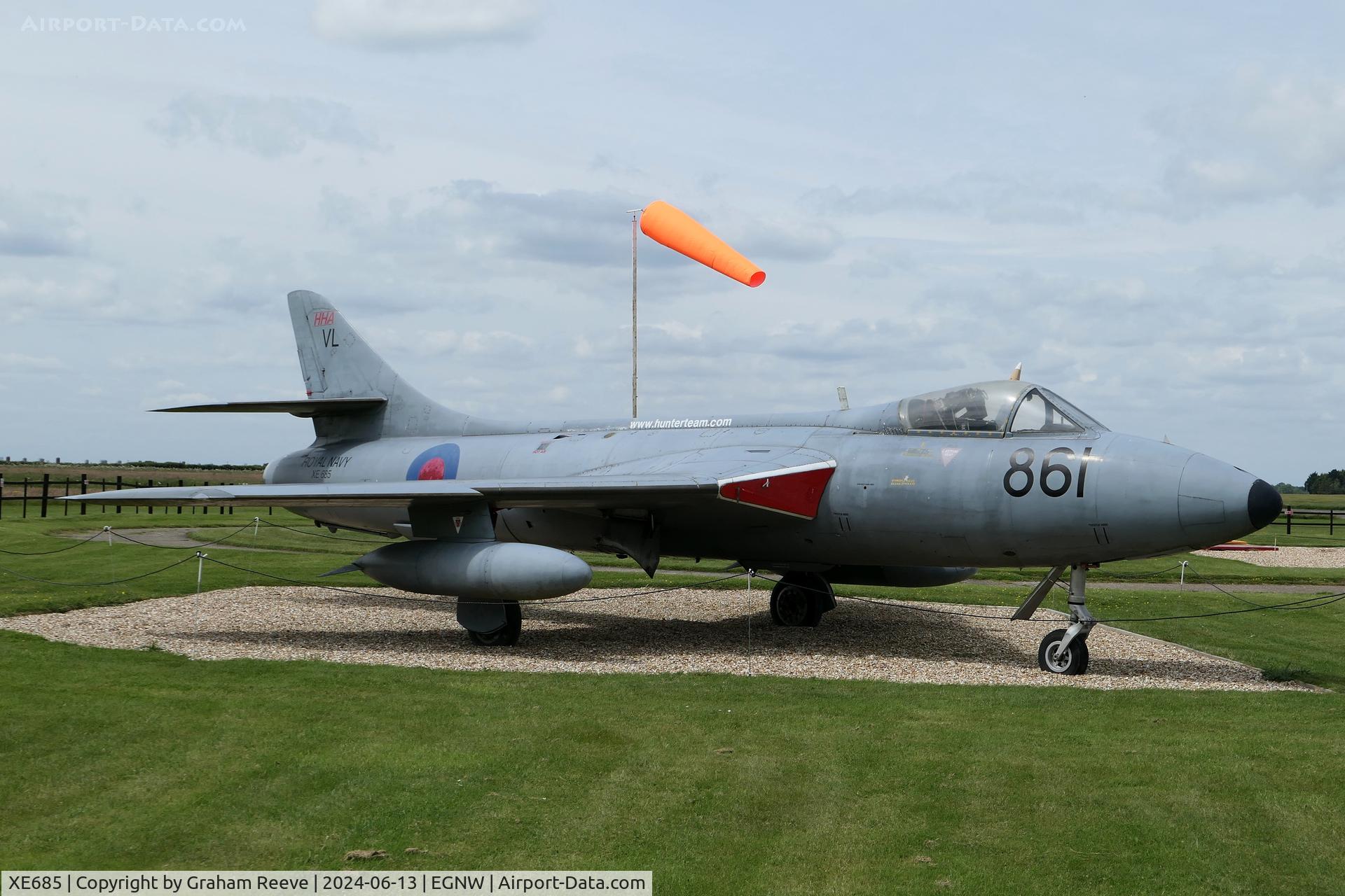 XE685, 1955 Hawker Hunter GA.11 C/N HABL-003028, On display at Wickenby.