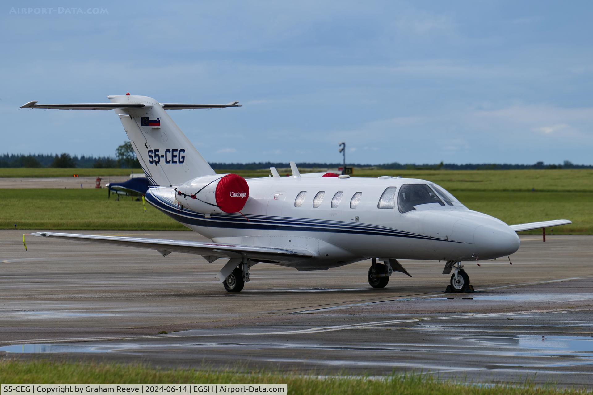 S5-CEG, 2004 Cessna 525 CitationJet CJ1 C/N 525-0533, Parked at Norwich.