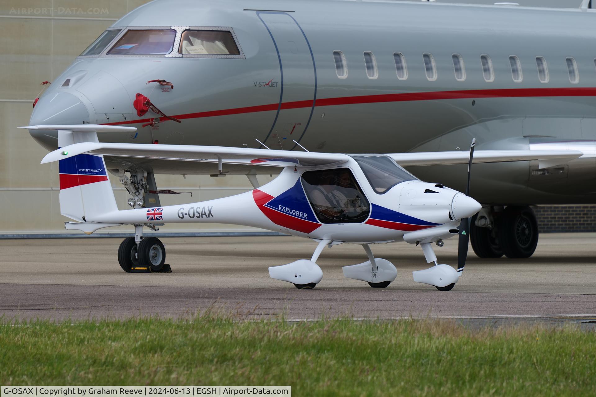 G-OSAX, 2024 Pipistrel Virus SW121 C/N VSW121A0149, About to depart from Norwich.
