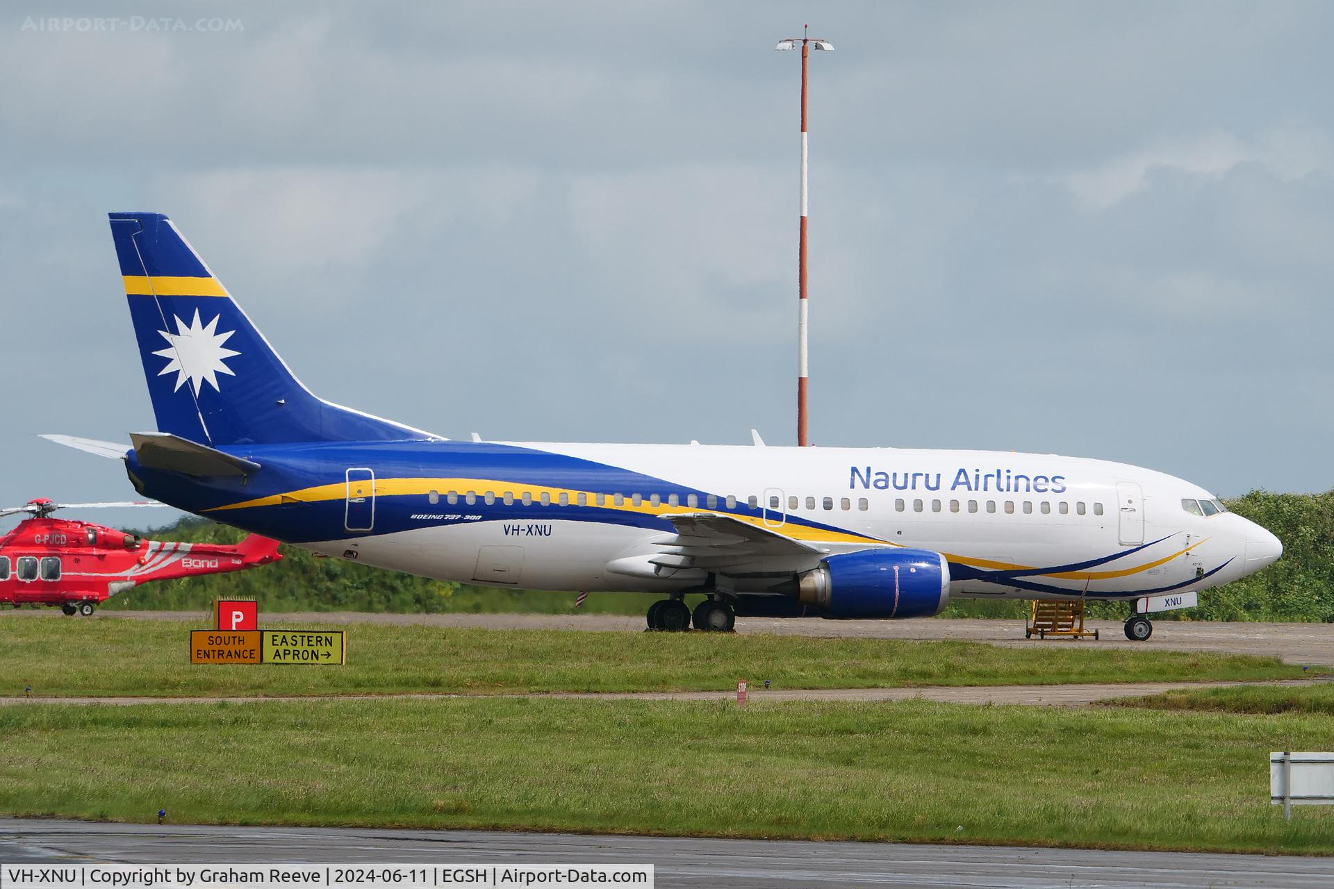 VH-XNU, 1999 Boeing 737-319 C/N 25609, Parked at Norwich.