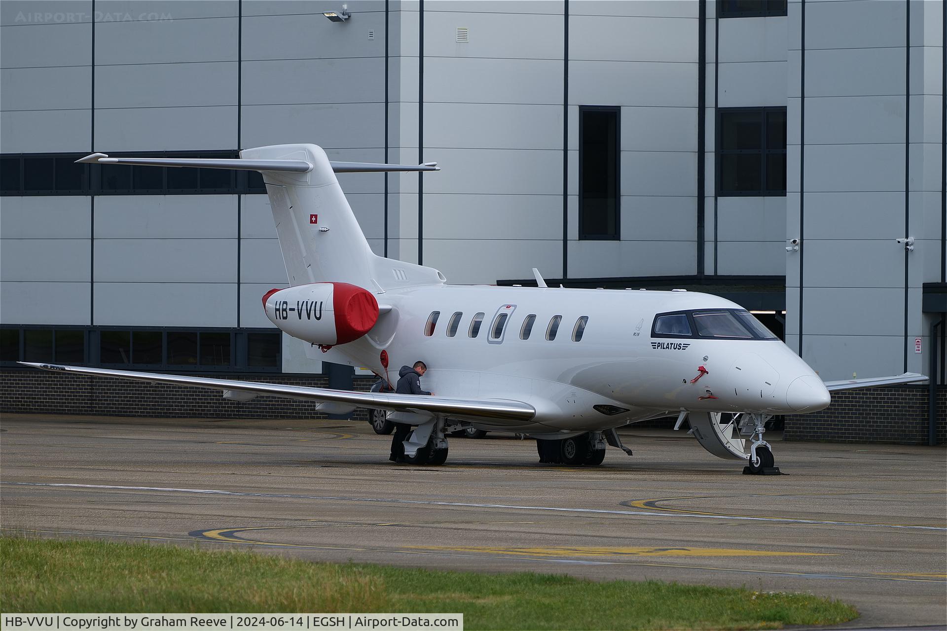 HB-VVU, 2020 Pilatus PC-24 C/N 172, Parked at Norwich.