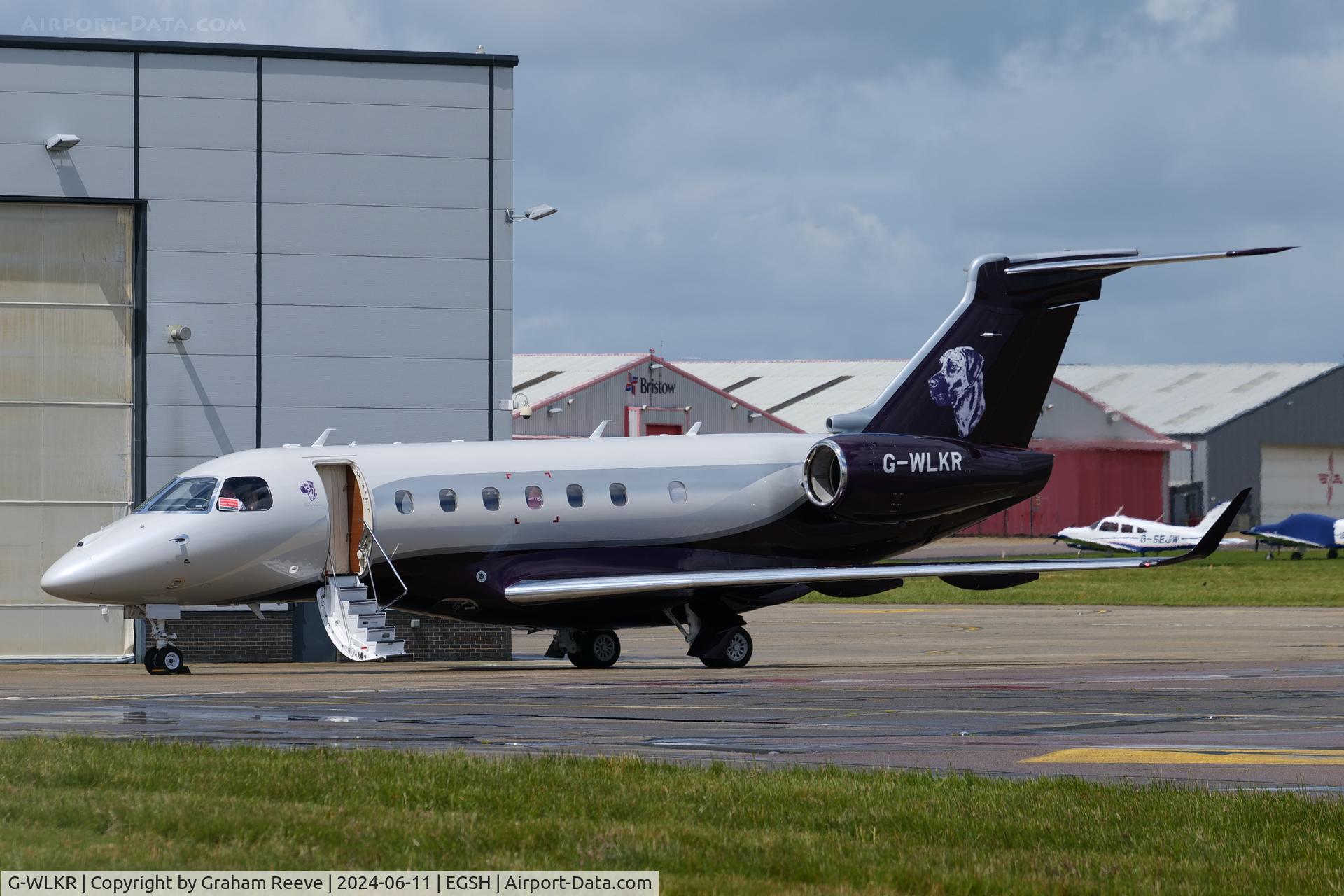 G-WLKR, 2018 Embraer EMB-550 Legacy 500 C/N 55000091, Parked at Norwich.