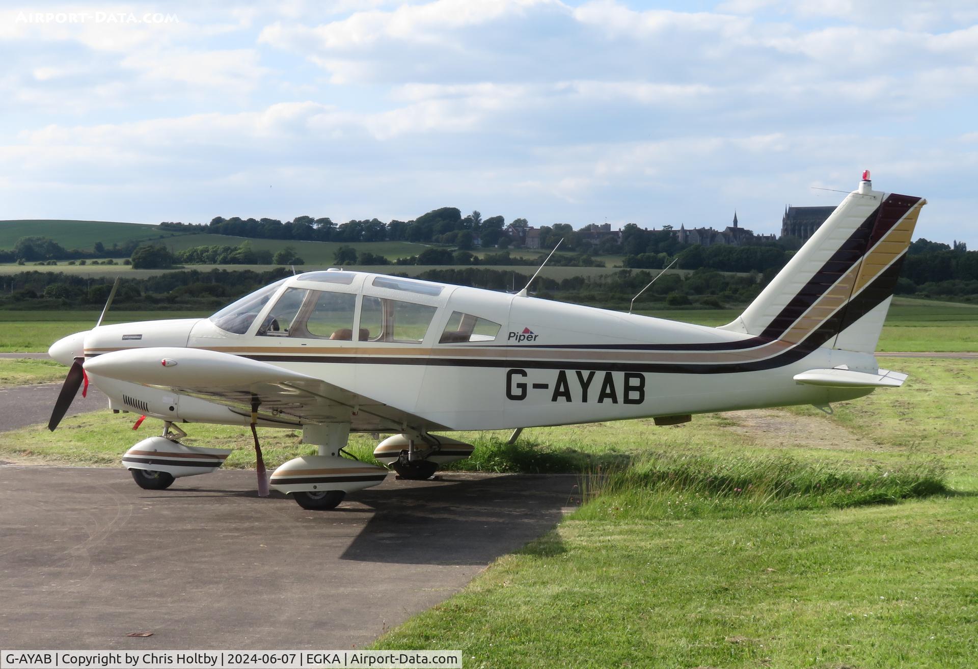 G-AYAB, 1970 Piper PA-28-180 Cherokee C/N 28-5804, Parked at Shoreham Airport, Sussex