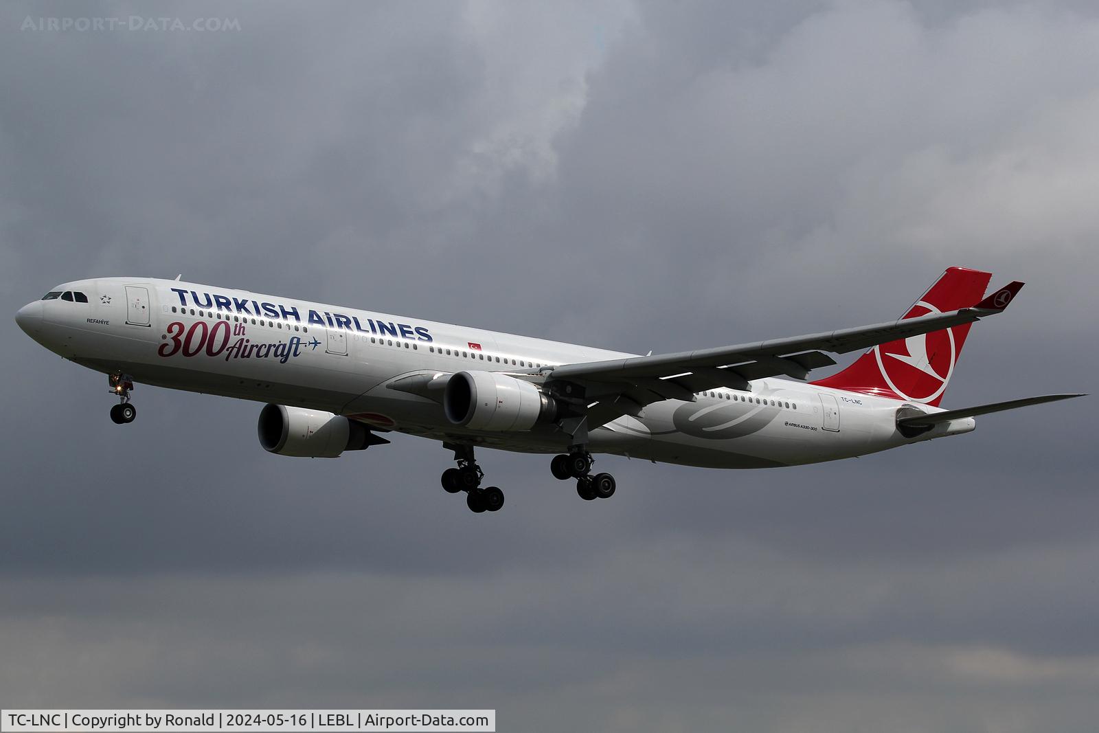 TC-LNC, 2015 Airbus A330-303 C/N 1696, at bcn