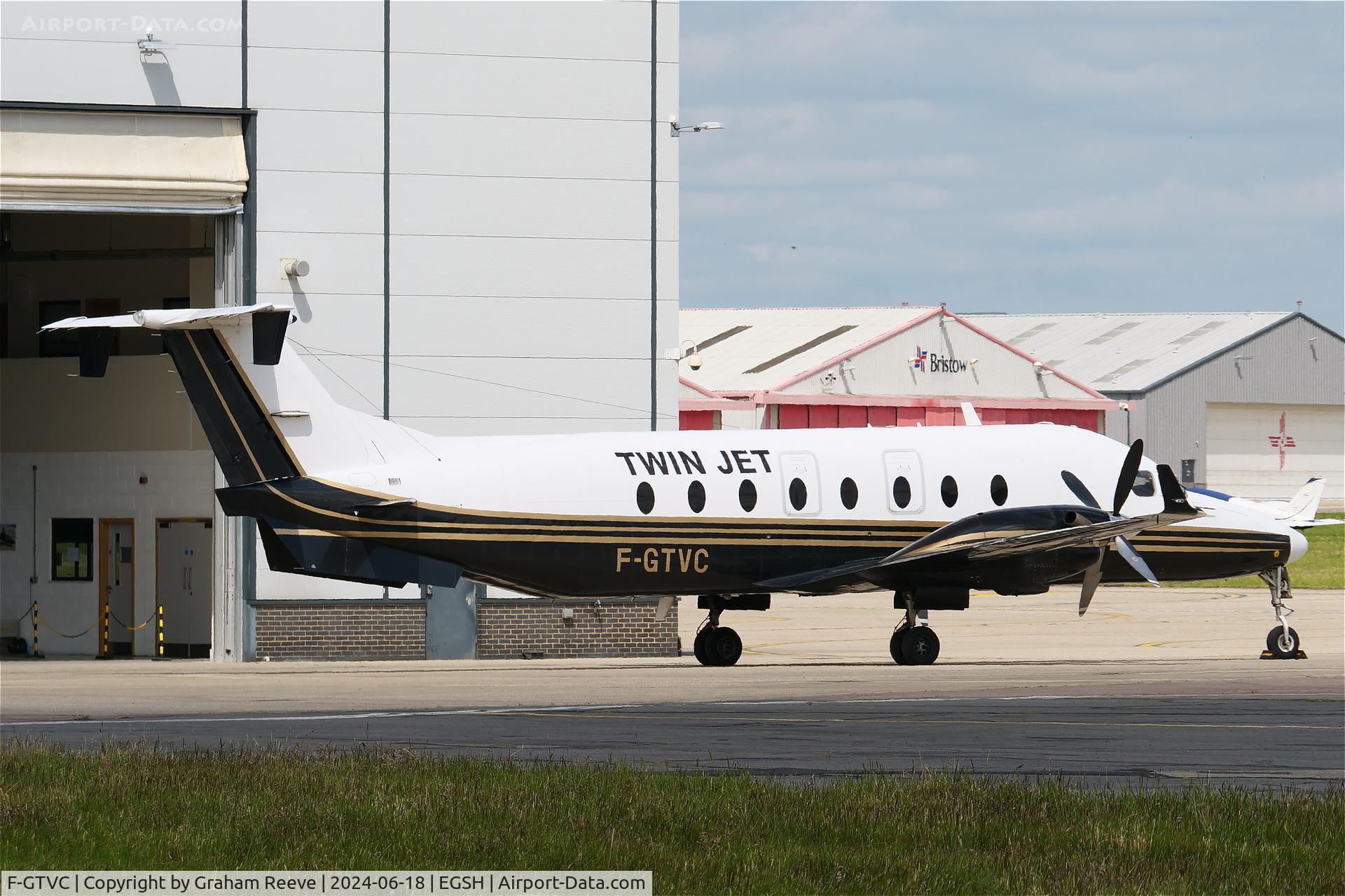 F-GTVC, 1998 Beech 1900D C/N UE-349, Parked at Norwich.