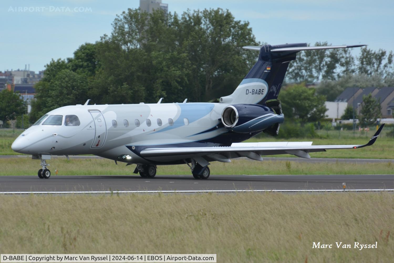 D-BABE, 2012 Embraer EMB-550 Legacy 500 C/N 55000003, D-BABE at Ostend Airport.