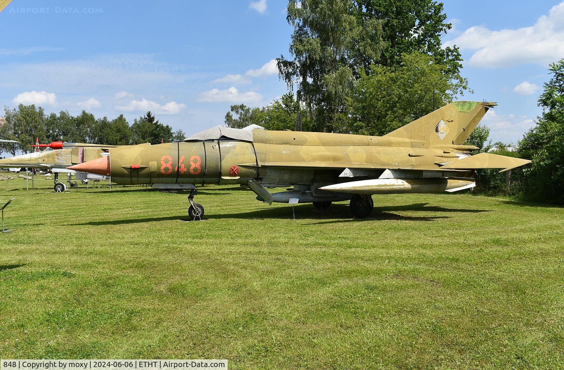 848, Mikoyan-Gurevich MiG-21bis C/N N75051407, Mikoyan-Gurevich MiG-21bis at Cottbus Aircraft Museum.