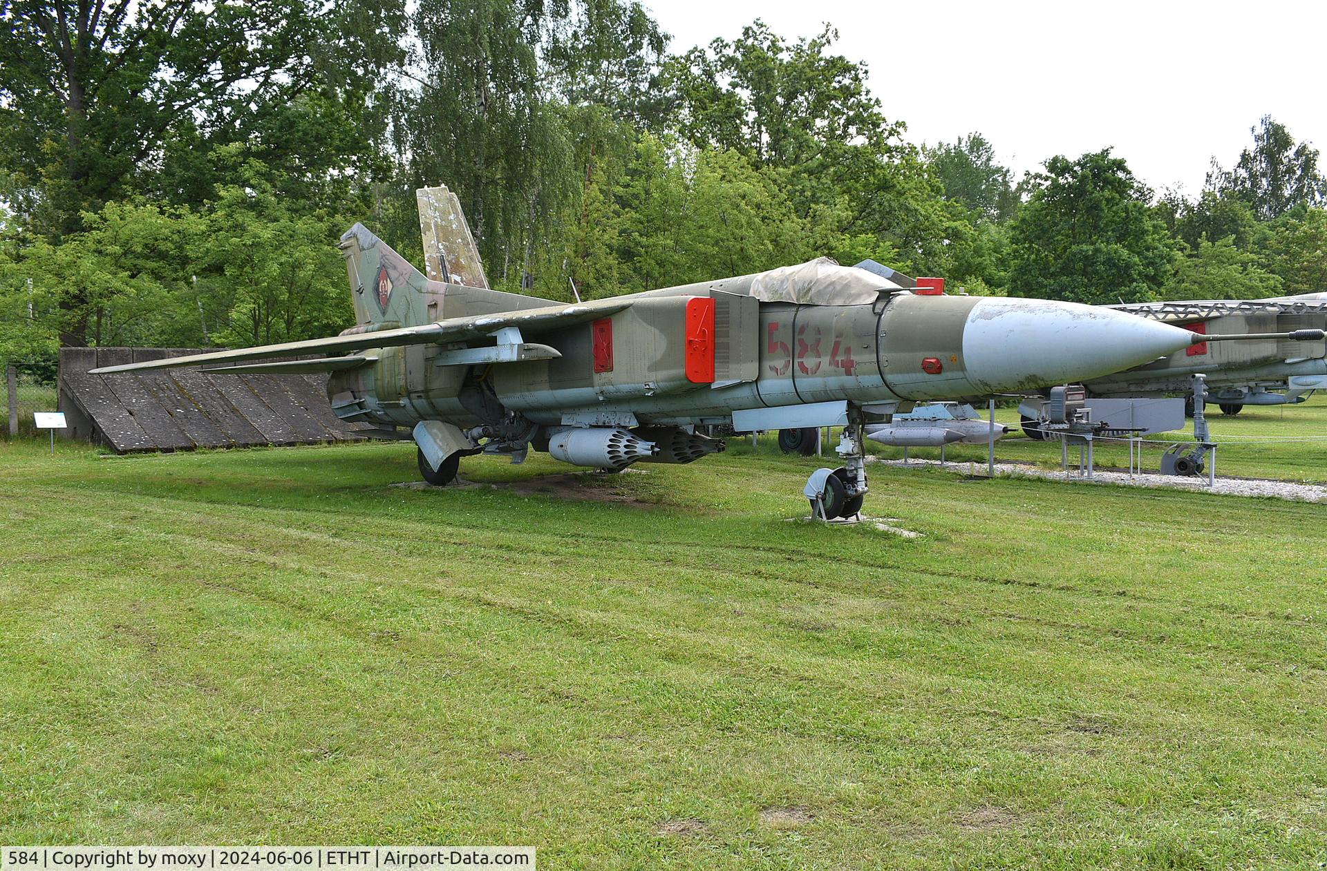 584, 1978 Mikoyan-Gurevich MiG-23MF C/N 03902 13098, Mikoyan-Gurevich MiG-23MF at Cottbus Aircraft Museum.