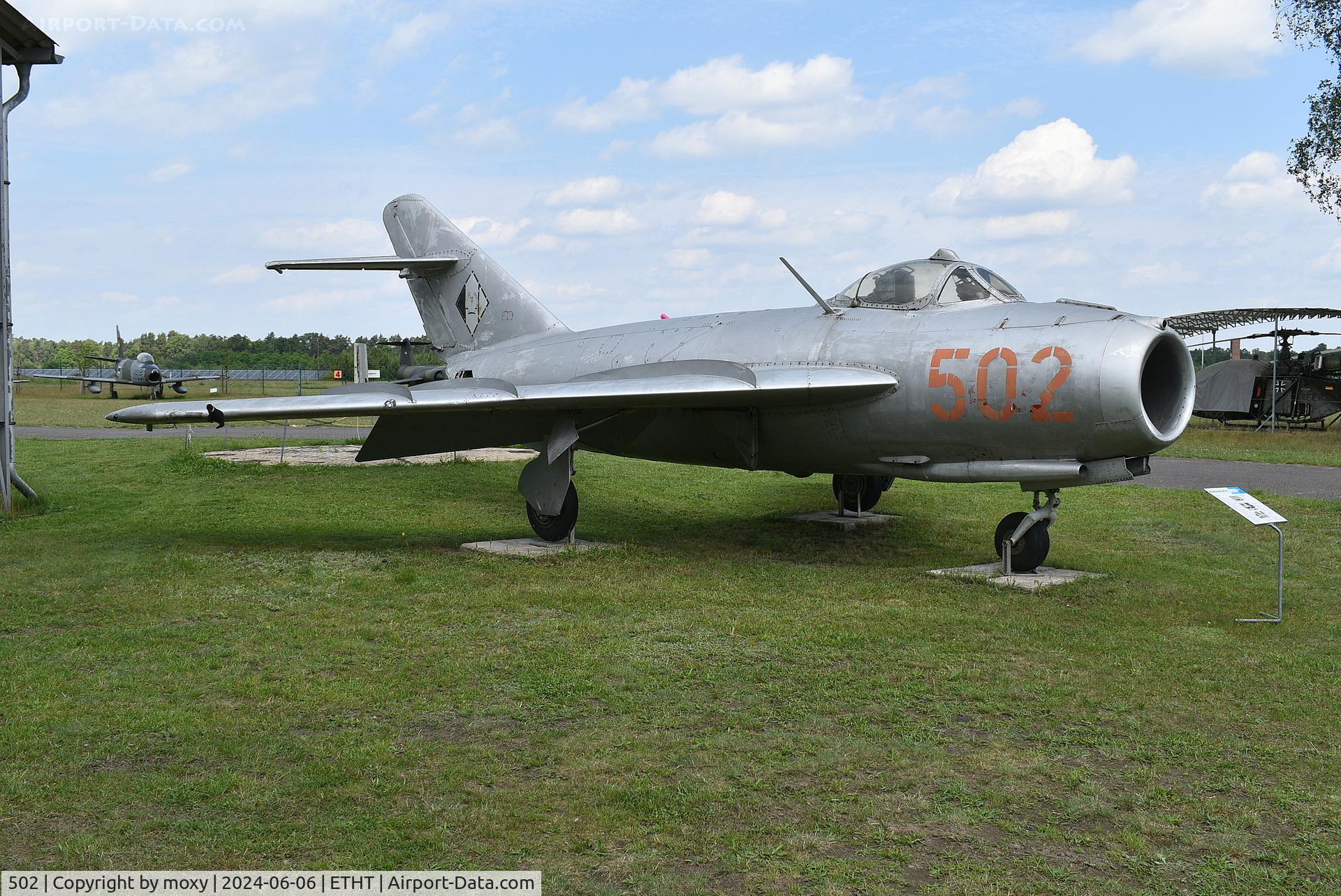 502, PZL-Mielec Lim-5 (MiG-17F) C/N 1C0902, PZL-Mielec Lim-5 (MiG-17F) at the Cottbus Aircraft Museum.