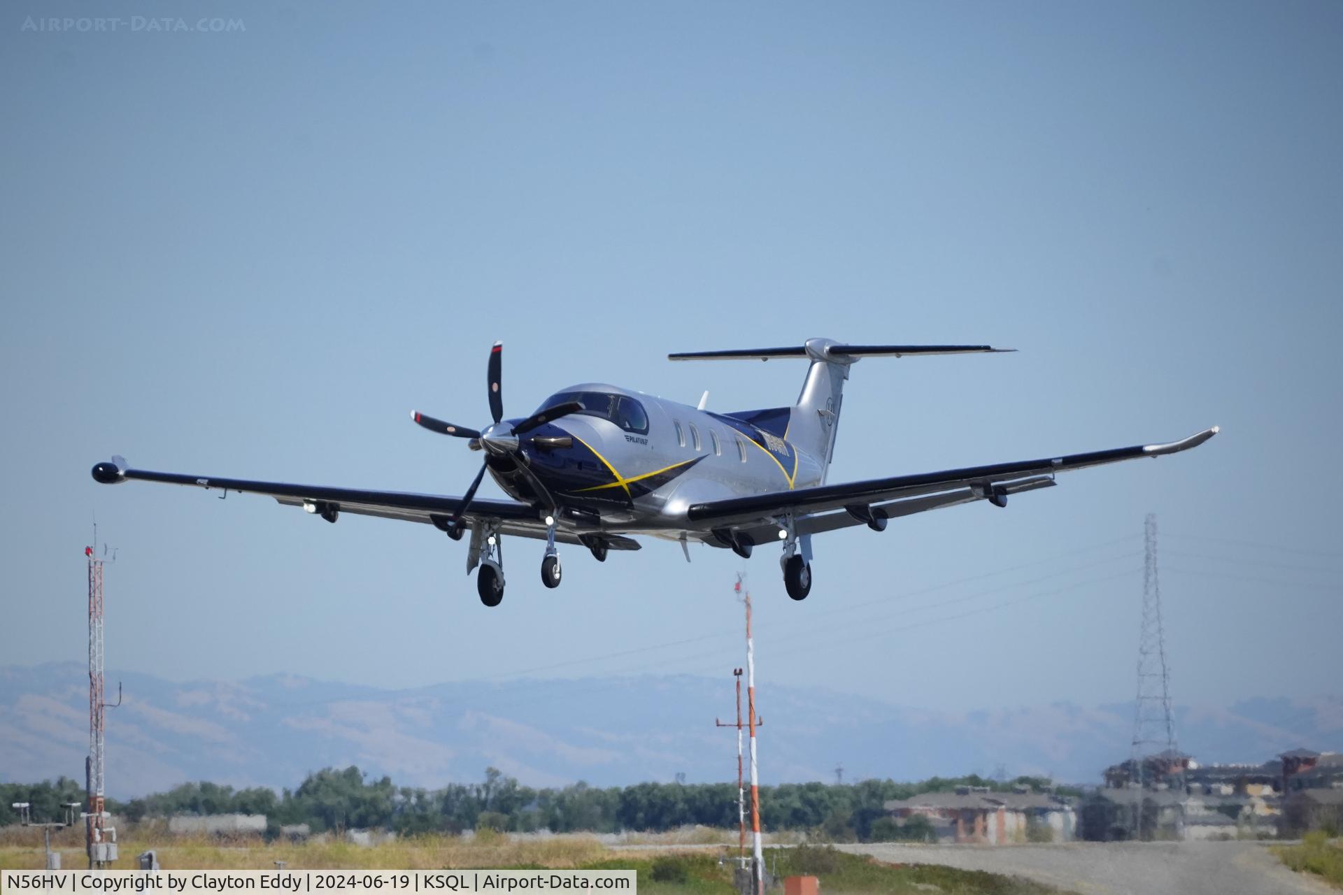 N56HV, 2021 Pilatus PC-12/47E C/N 2103, San Carlos Airport in California 2024.