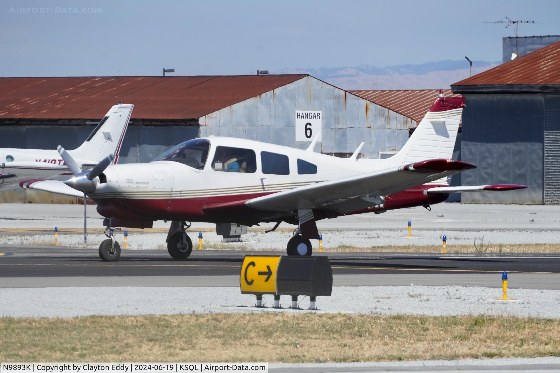 N9893K, 1979 Piper PA-28R-201T Cherokee Arrow III C/N 28R-7803079, San Carlos Airport in California 2024.