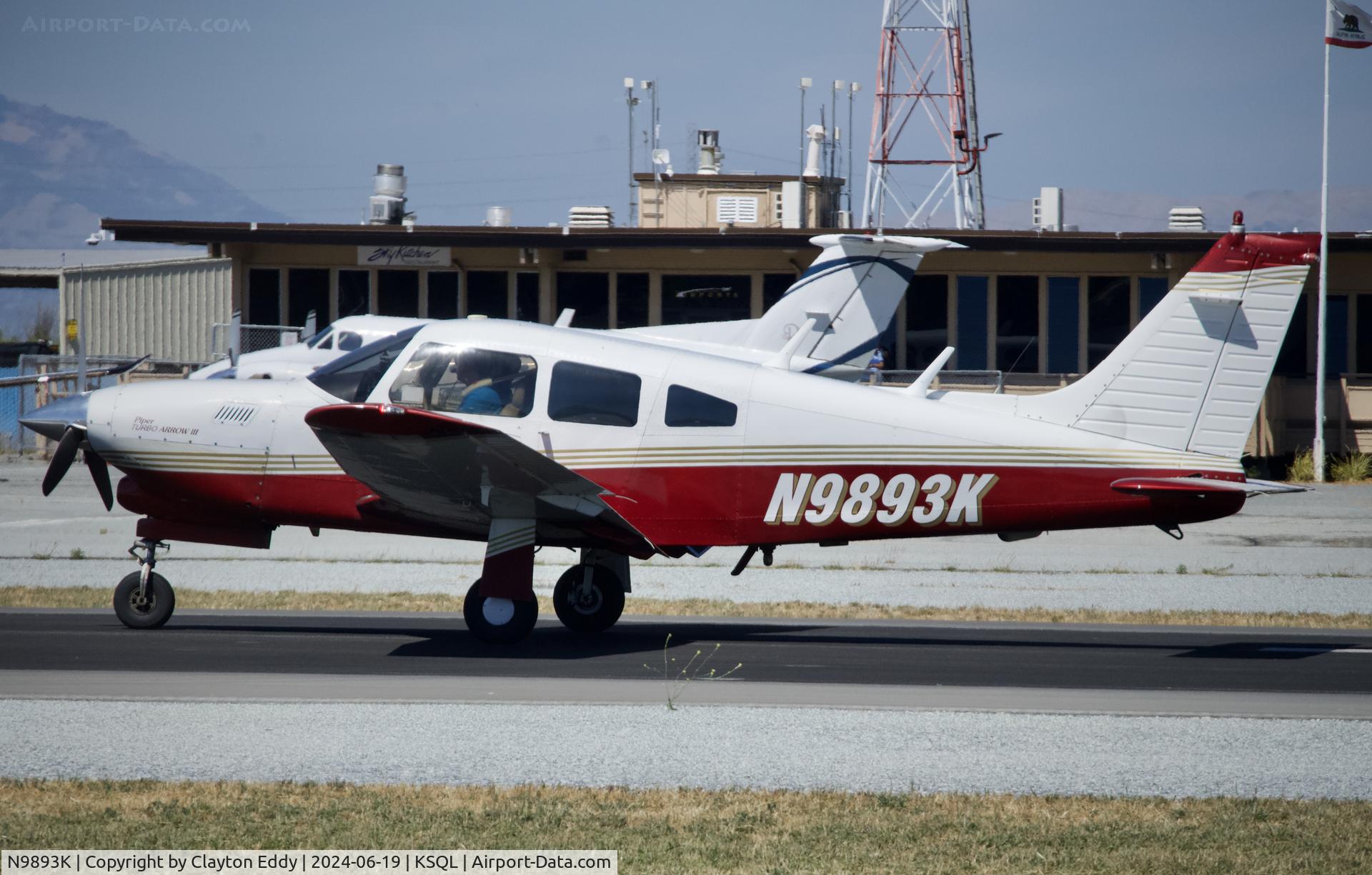 N9893K, 1979 Piper PA-28R-201T Cherokee Arrow III C/N 28R-7803079, San Carlos Airport in California 2024.