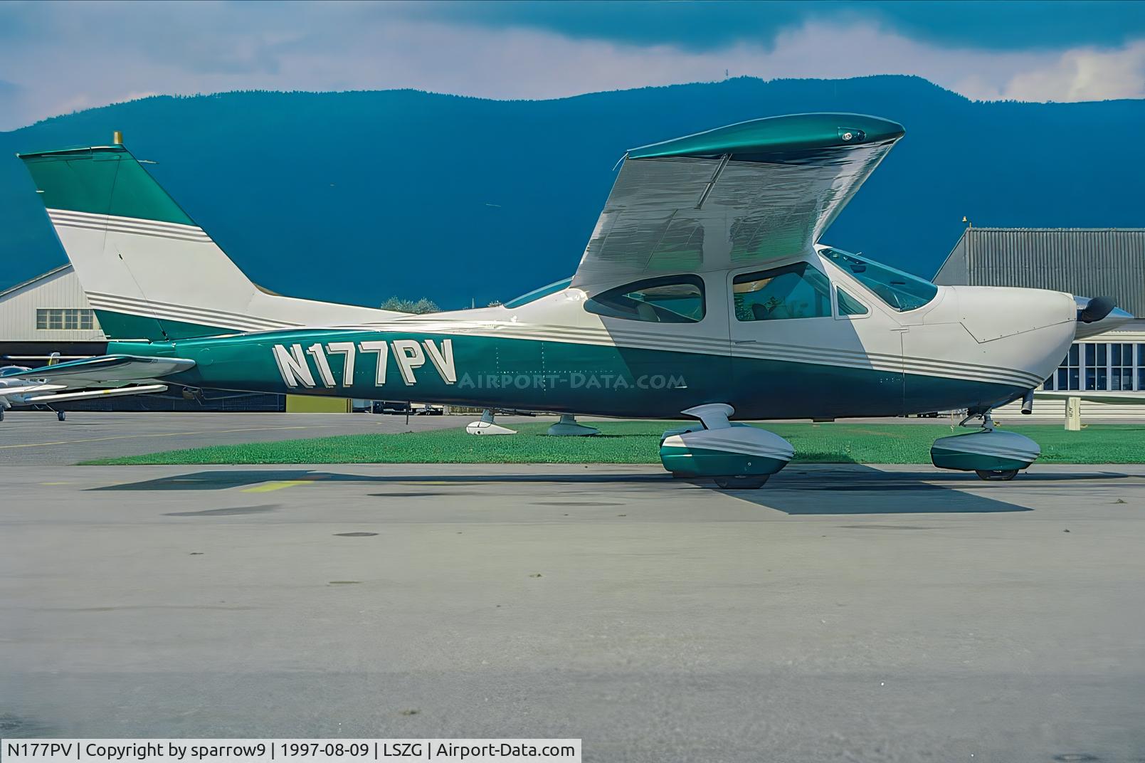 N177PV, 1976 Cessna 177B II Cardinal C/N 17702576, At Grenchen. Scanned from a slide.