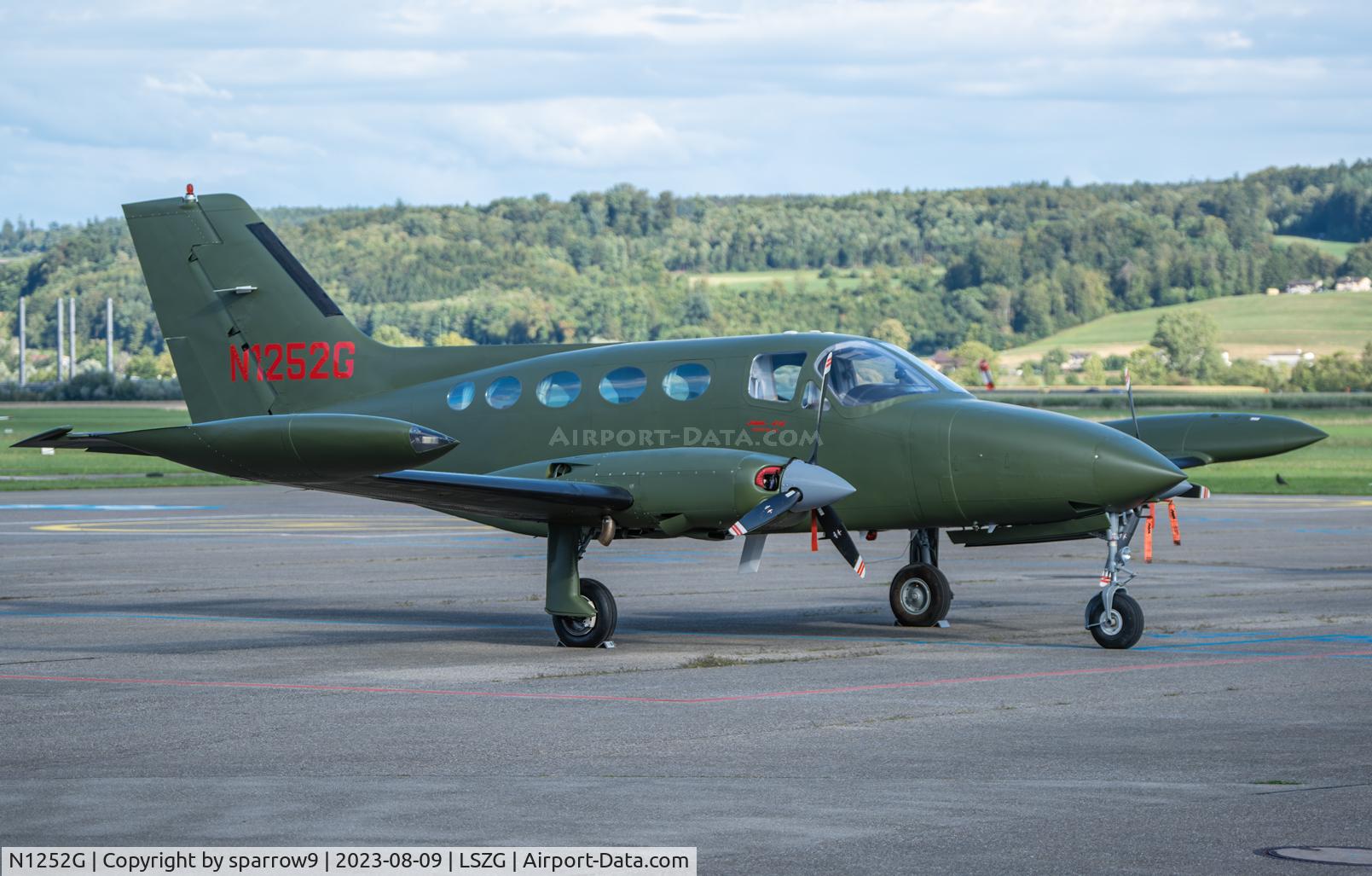 N1252G, 1975 Cessna 414 Chancellor C/N 414-0809, At Grenchen. Camouflage?