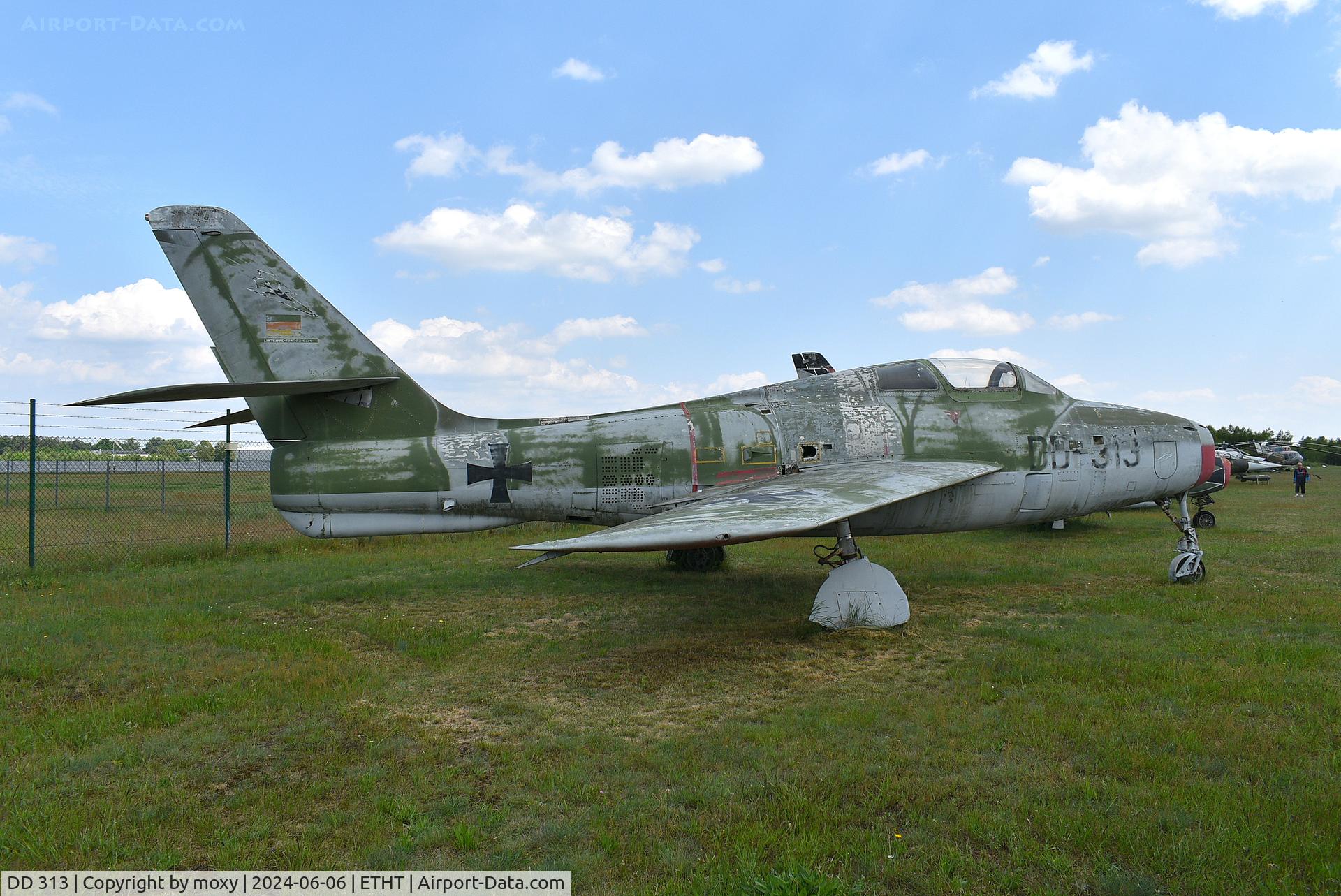 DD 313, Republic F-84F Thunderstreak C/N Not found 52-6774, Republic F-84F Thunderstreak at the Cottbus Aircraft Museum.