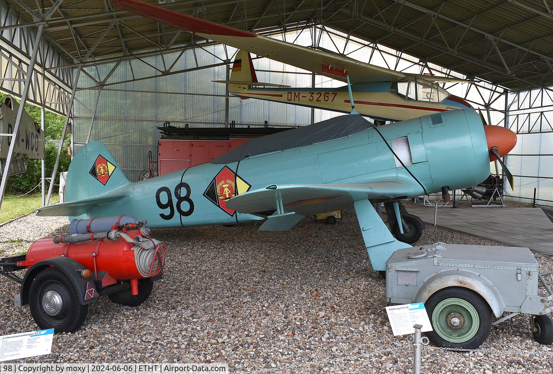 98, 1955 Let C-11 (Yak-11) C/N 68210, Let C-11 (Yak-11) at the Cottbus Aircraft Museum.