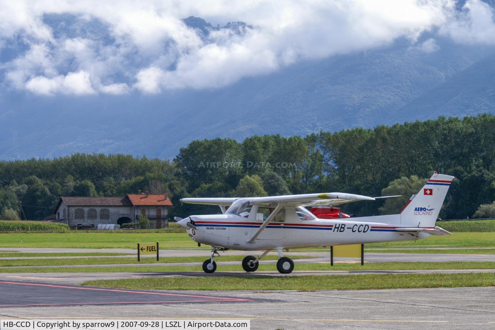 HB-CCD, 1979 Reims F152 C/N F15201565, At Locarno-Magadino. HB-registered from 1979-03-14 until 2021-06-03, to Italy.