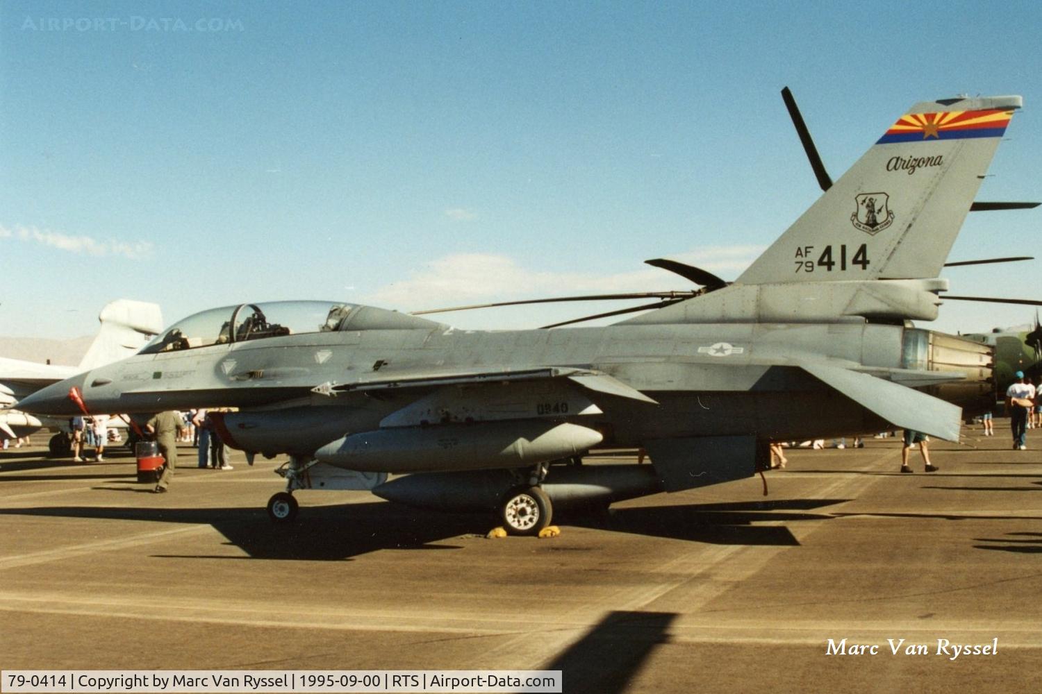 79-0414, 1979 General Dynamics F-16B C/N 62-46, 79-0414 of 162 WG  Tucson AZ seen at the Reno Air Races in Sept 1995.