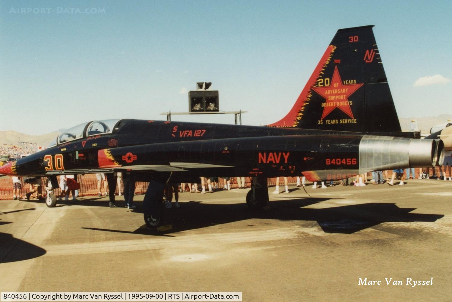 840456, 1984 Northrop F-5F Tiger II C/N IH.1019, 840456 of VFA 127  NAS Fallon - Nevada on display at the Reno Air Races in Sept 1995.