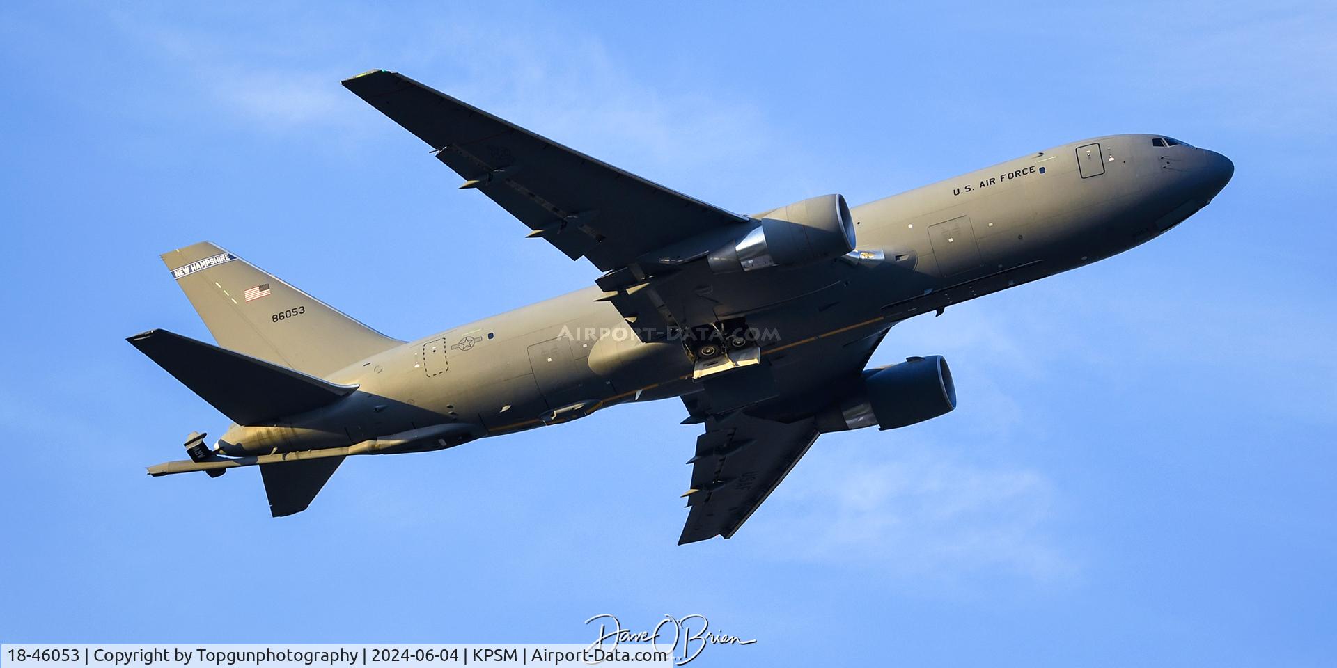 18-46053, 2020 Boeing KC-46A Pegasus C/N 41873, HIFI11 off RW16 to meet up with an E-4 heading over to EU.