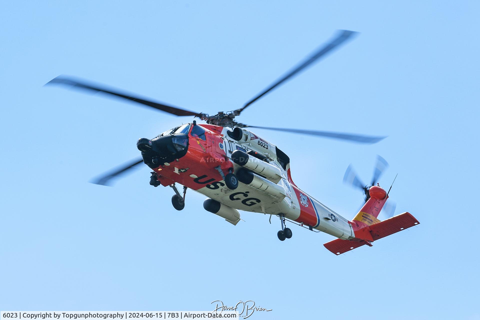 6023, Sikorsky HH-60J Jayhawk C/N 70.0661, USCG Jayhawk overflies Hampton airfield