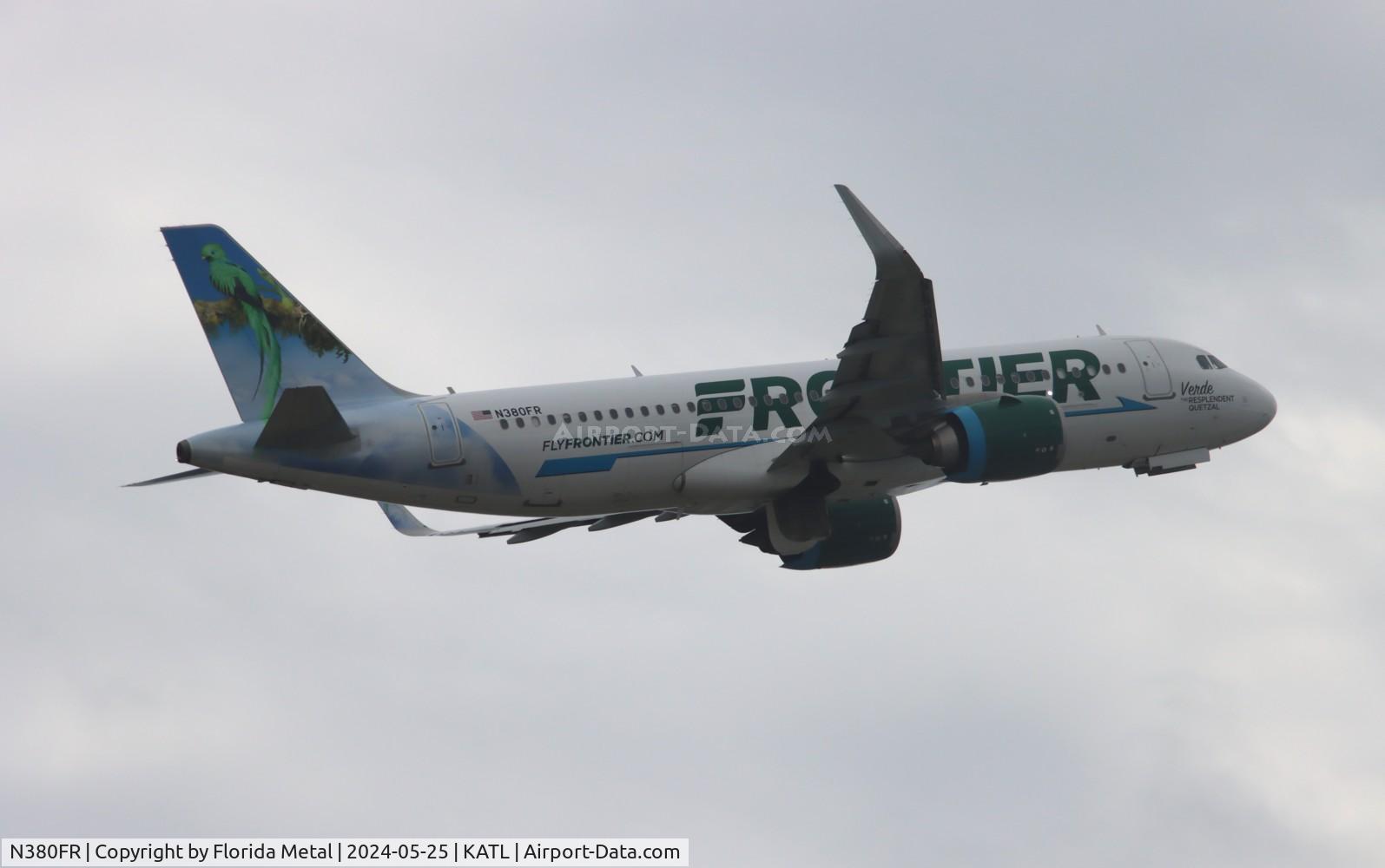 N380FR, 2021 Airbus A320-251N C/N 10512, FFT A32N Verde zx ATL-PHL