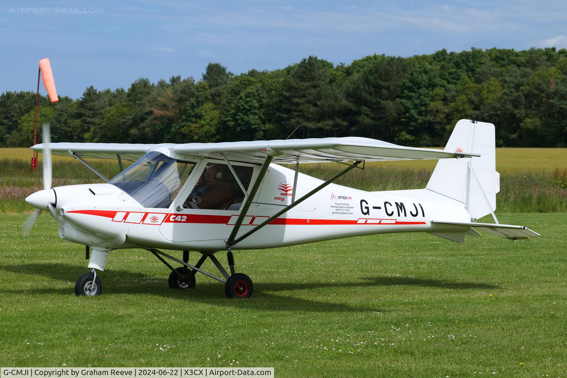 G-CMJI, 2022 Comco Ikarus C42 FB80 Bravo C/N 2111-7664, Departing from Northrepps.