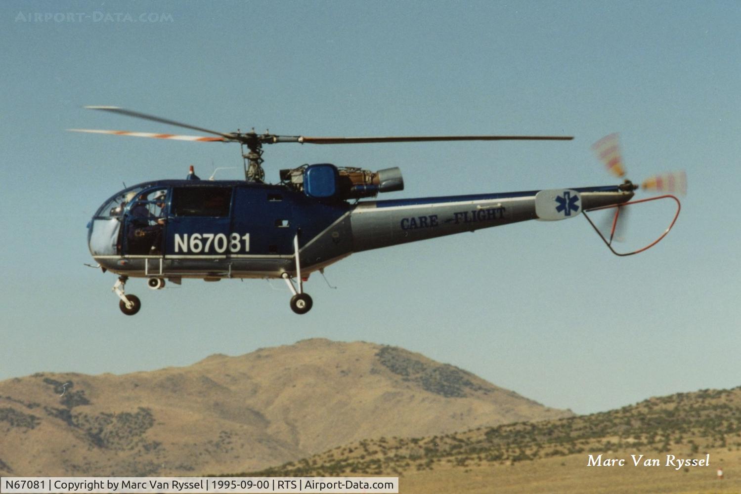 N67081, Aerospatiale SA-316B Alouette III C/N 2184, At the Reno Air Races in Sept 1995.