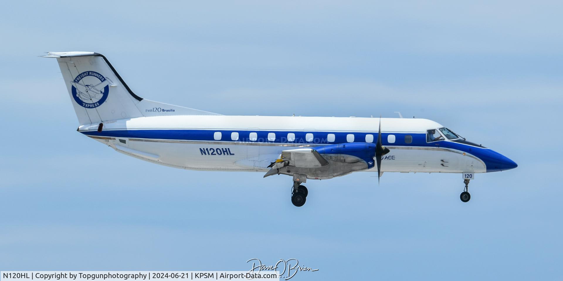 N120HL, 1988 Embraer EMB-120ER Brasilia C/N 120.111, FRG745 landing RW34