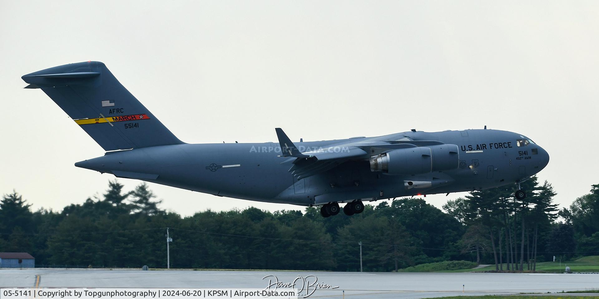 05-5141, 2007 Boeing C-17A Globemaster III C/N P-141, REACH045 landing RW34