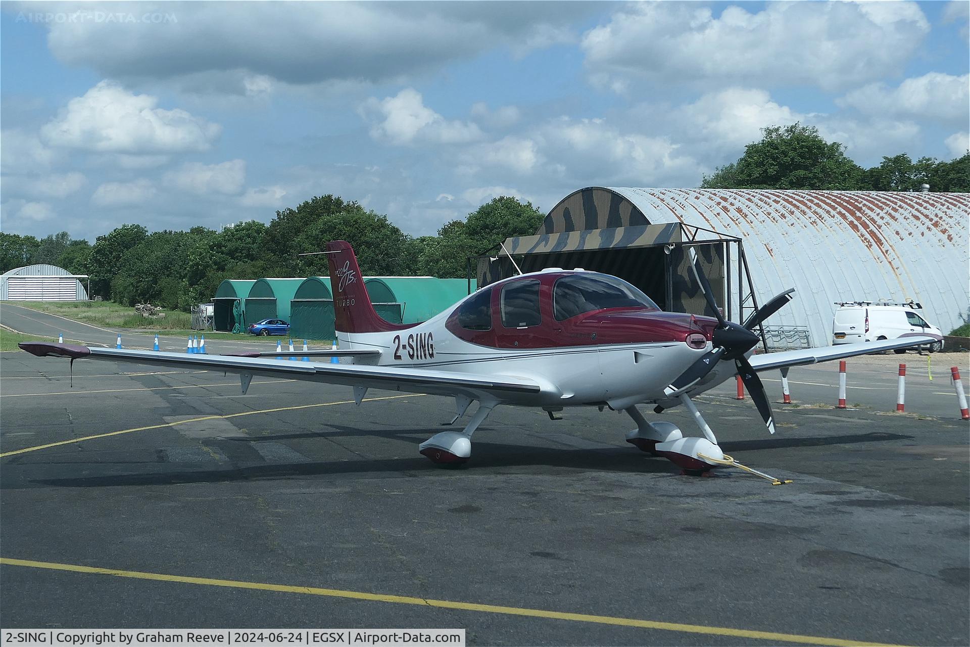 2-SING, 2008 Cirrus SR22 G3 GTSX Turbo C/N 3148, Parked at North Weald.
