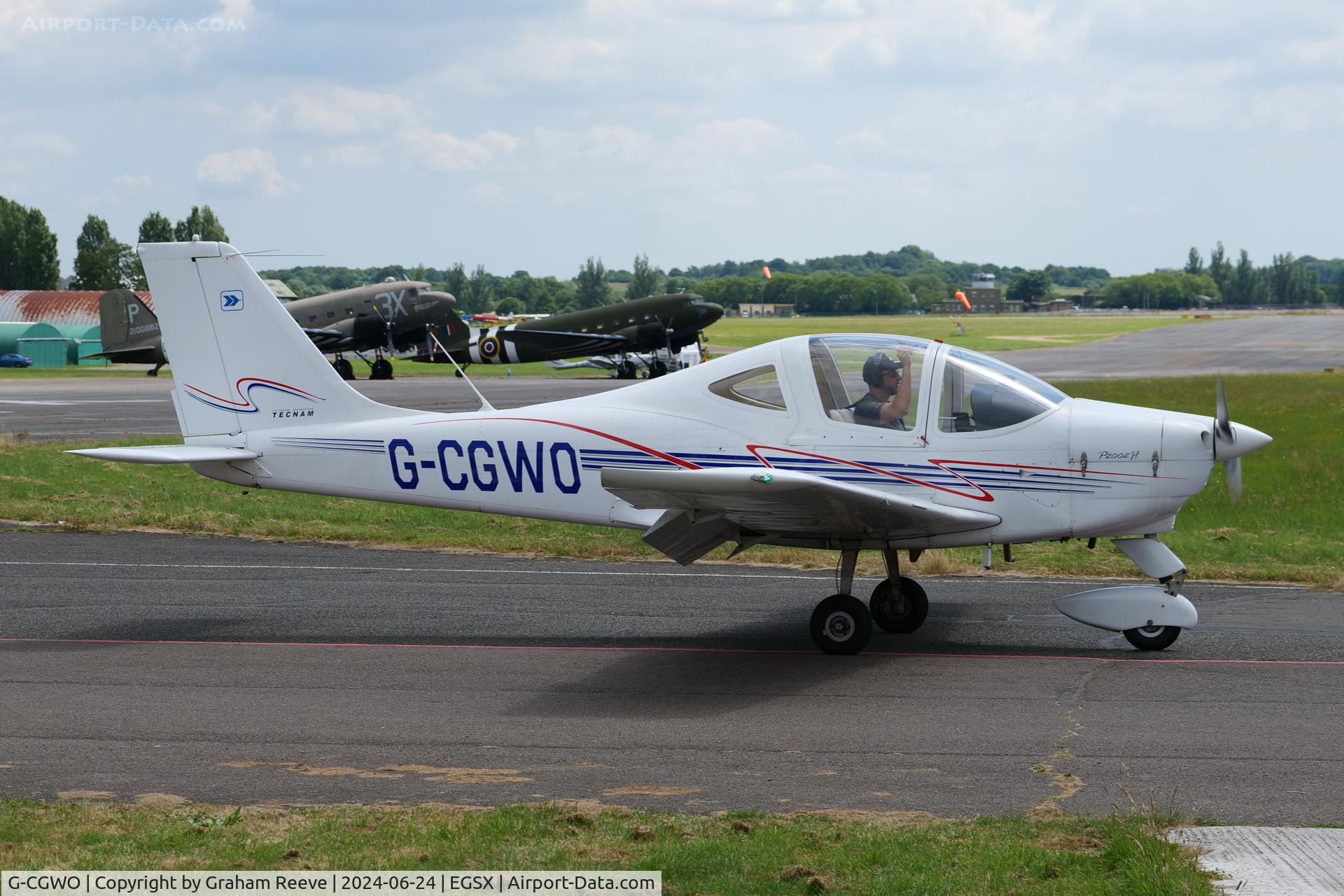 G-CGWO, 2011 Tecnam P-2002JF Sierra C/N 168, Just landed at North Weald.
